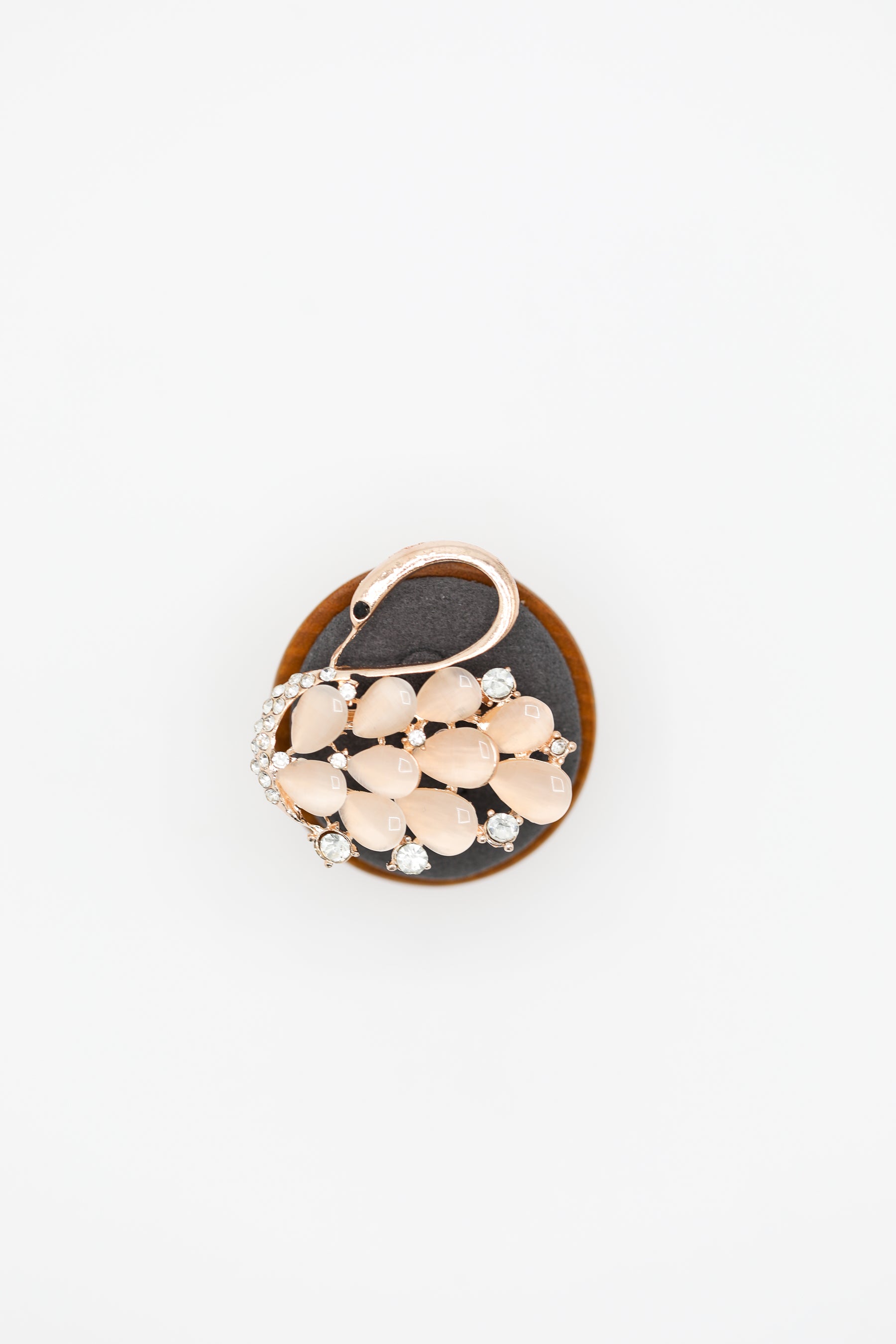 Flamingo Crystal Brooch in Rose Gold