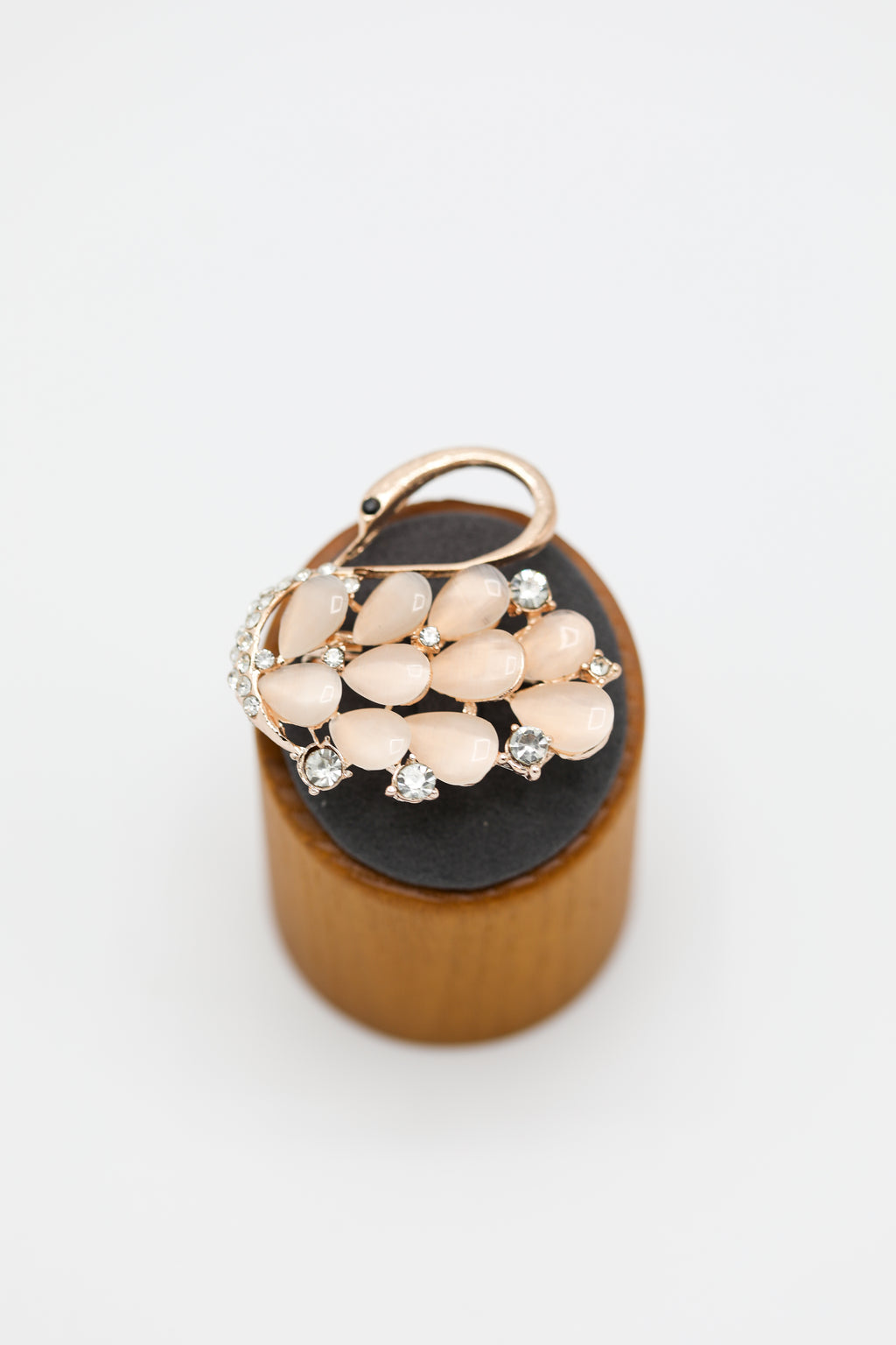 Flamingo Crystal Brooch in Rose Gold