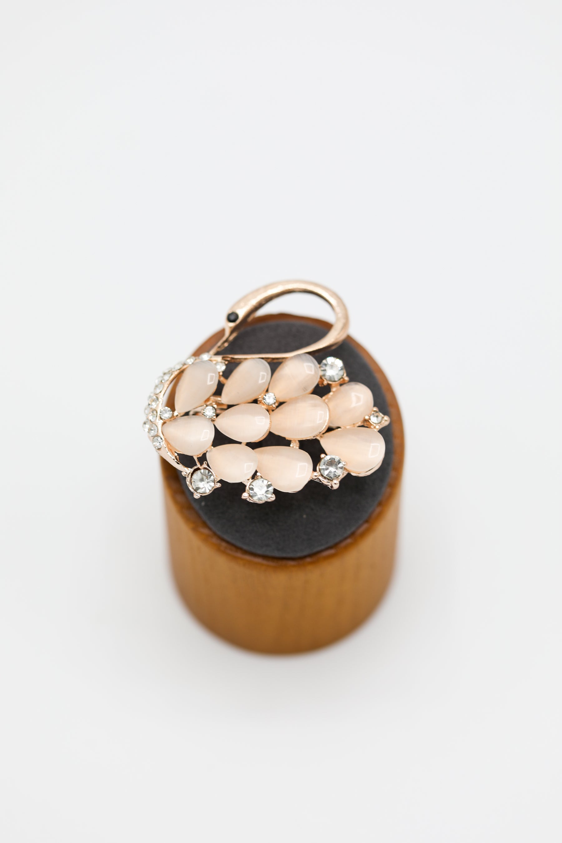 Flamingo Crystal Brooch in Rose Gold