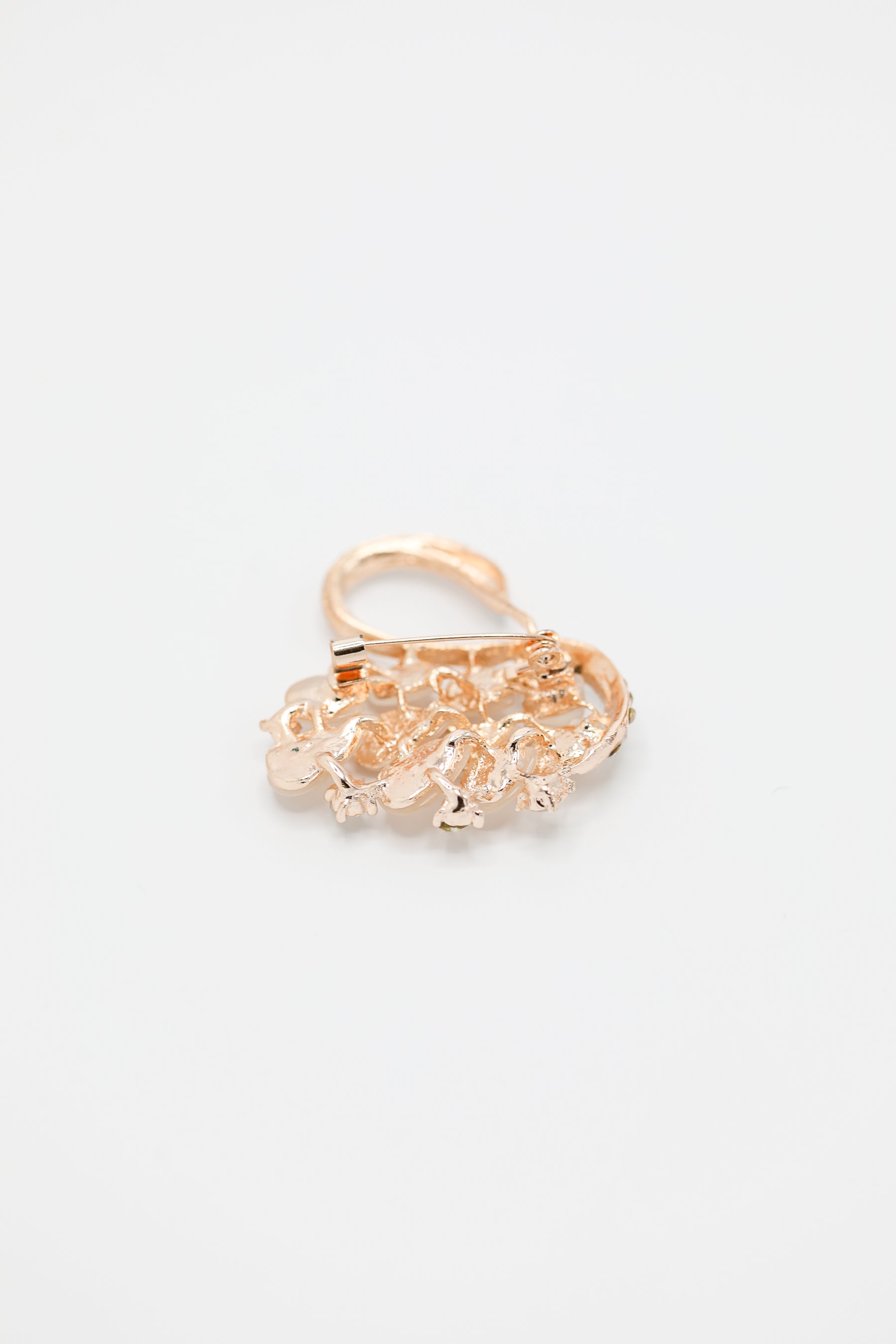 Flamingo Crystal Brooch in Rose Gold