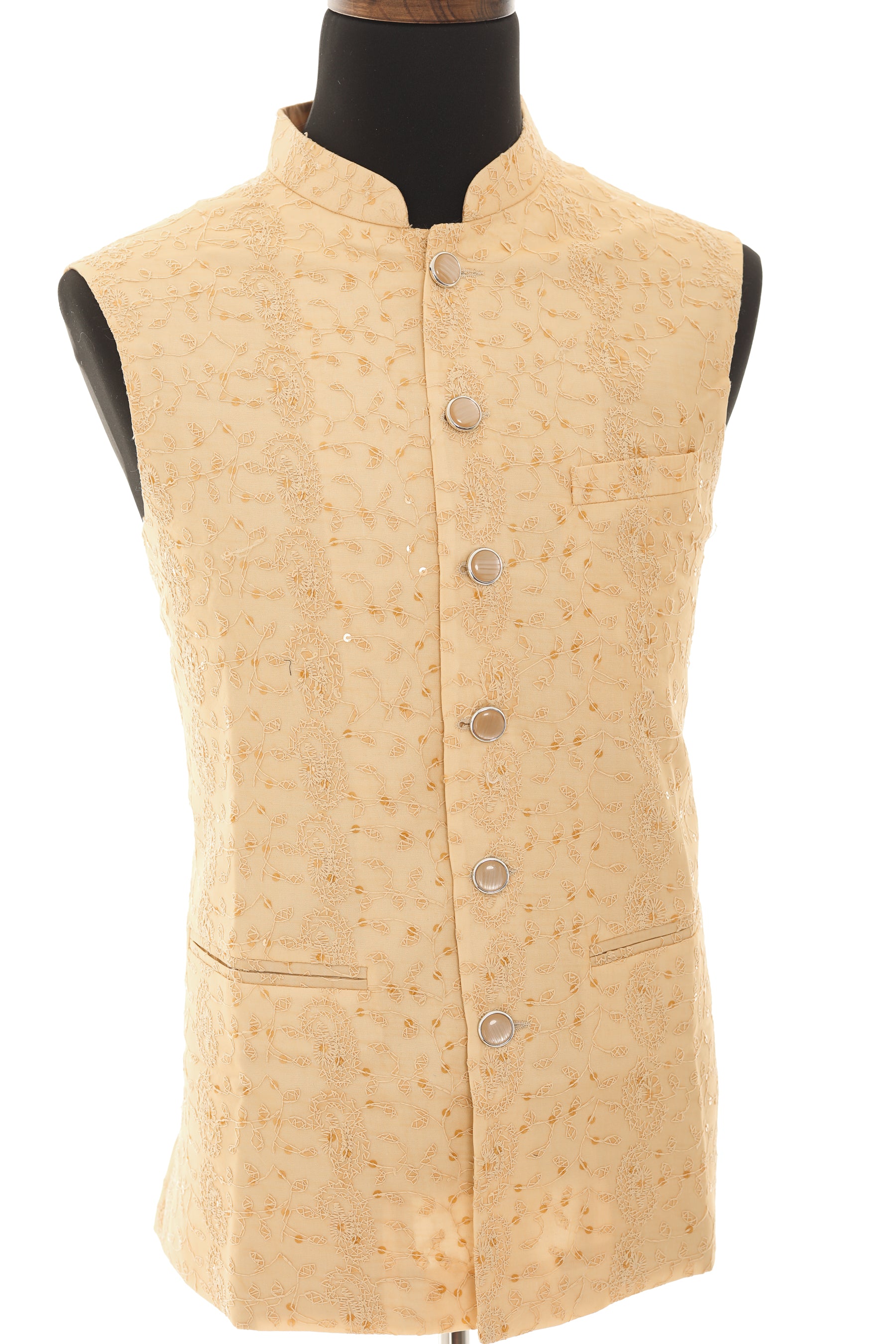 Beige Nehru Jacket for Men