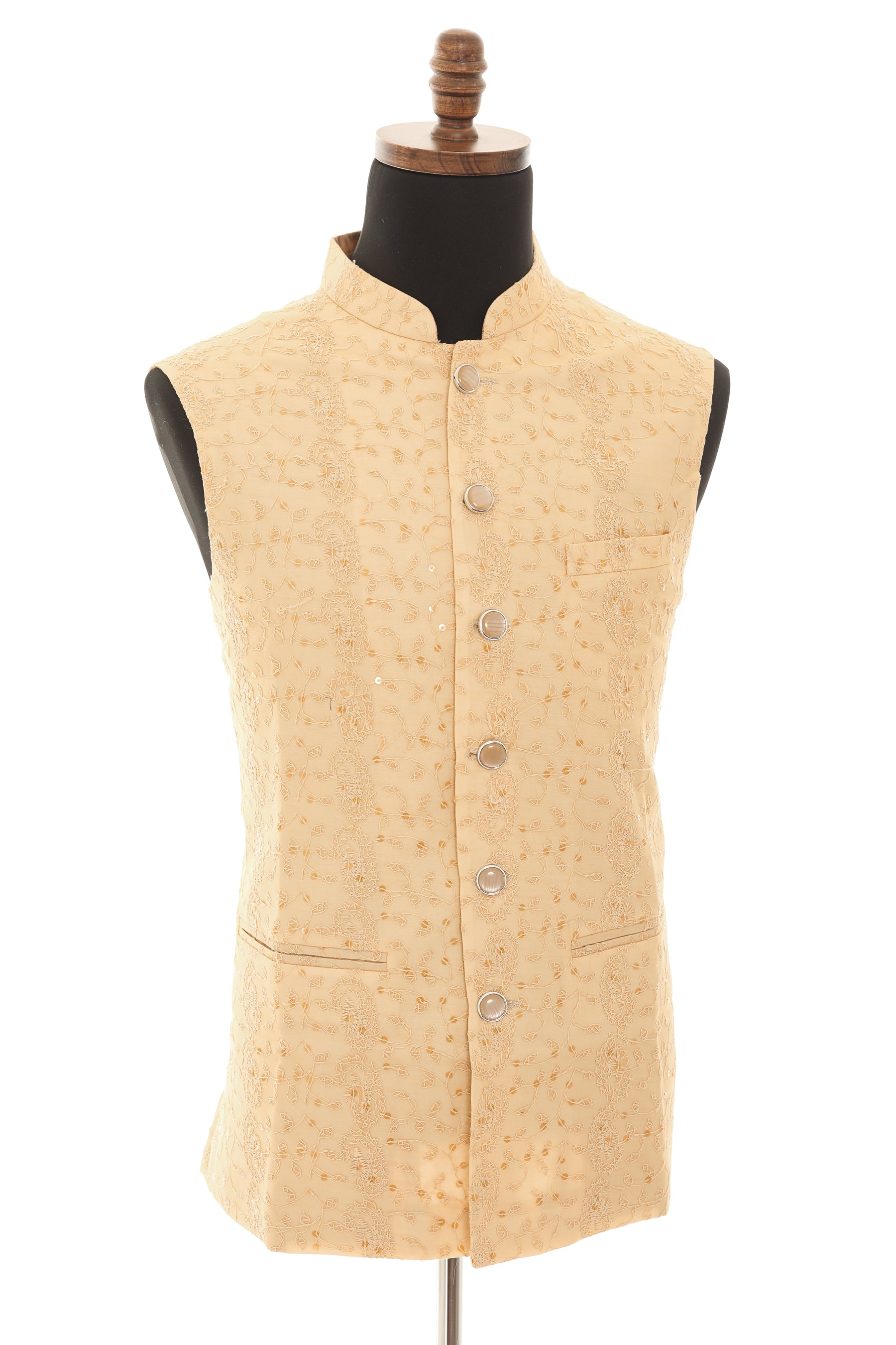 Beige Nehru Jacket for Men