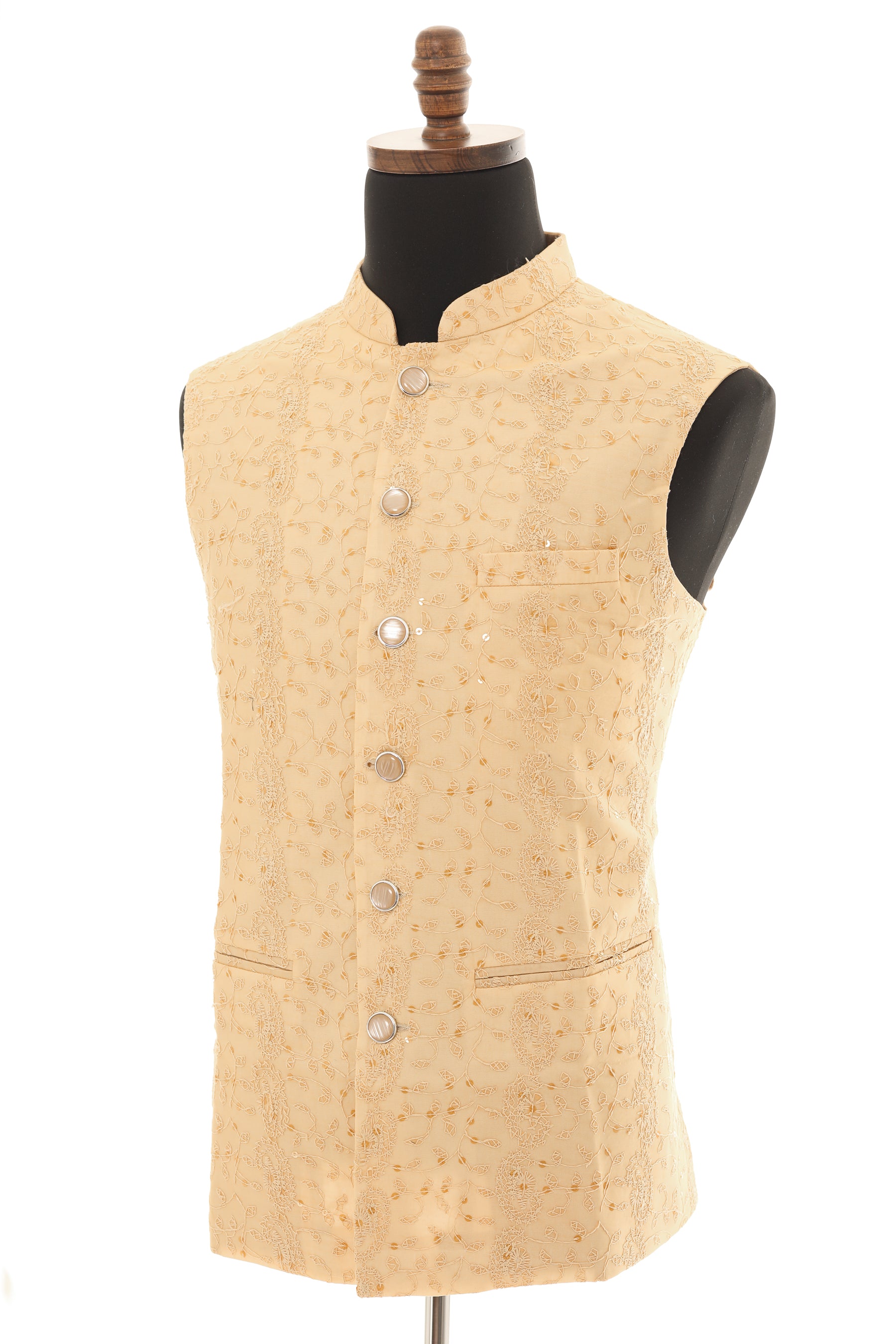 Beige Nehru Jacket for Men