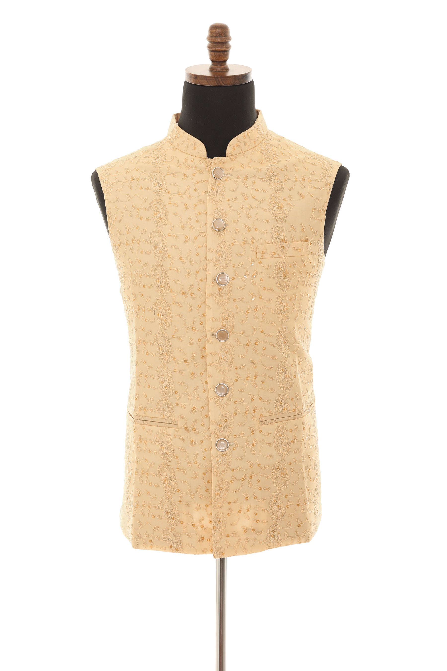 Beige Nehru Jacket for Men