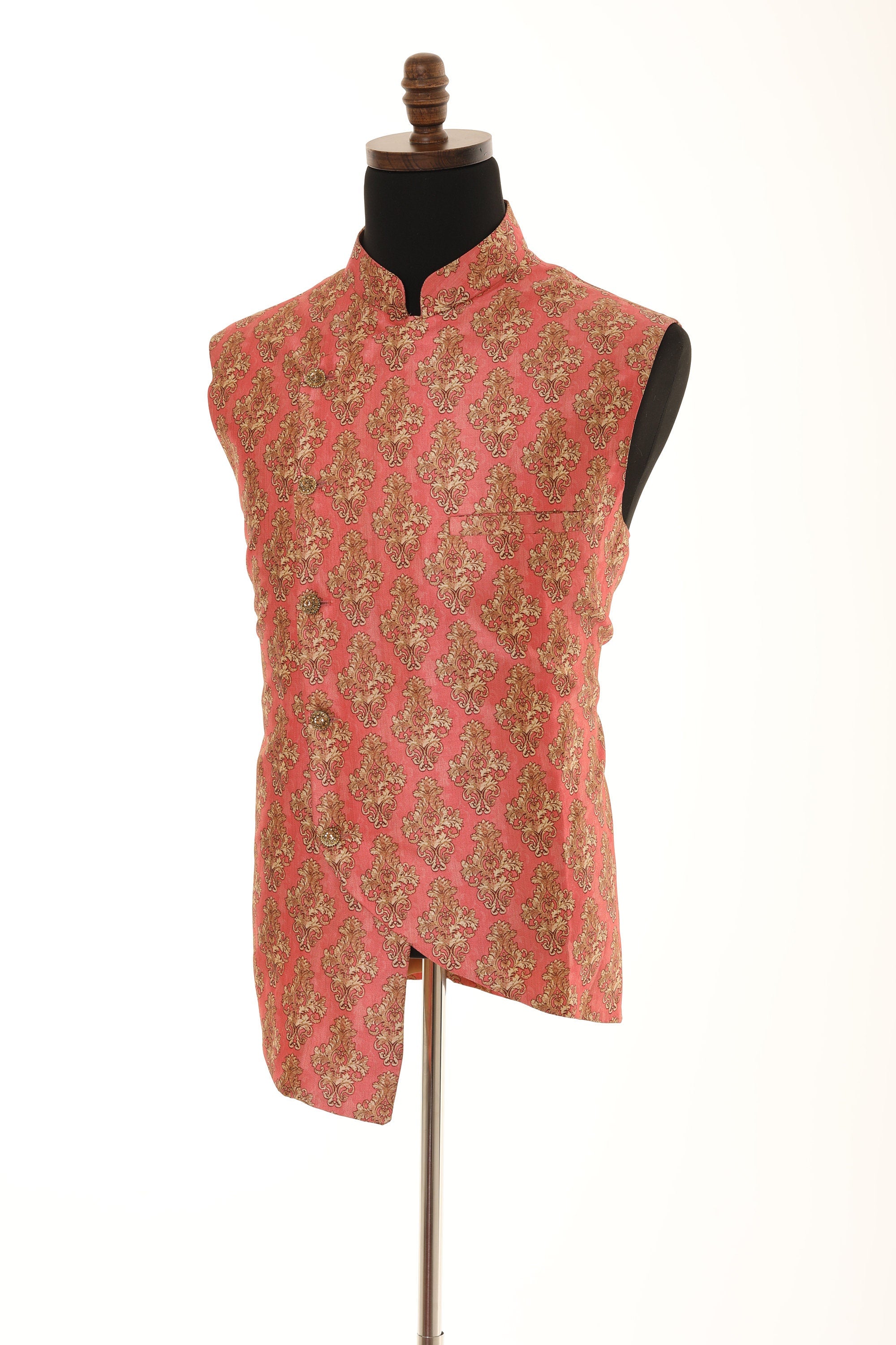 Men's Peach with with beige motifs Jacket