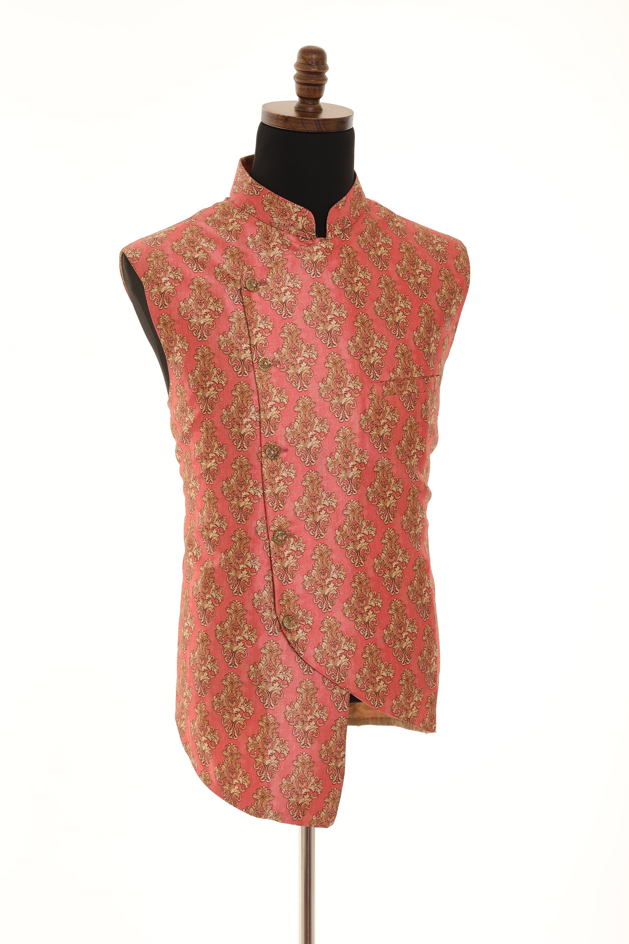 Men's Peach with with beige motifs Jacket