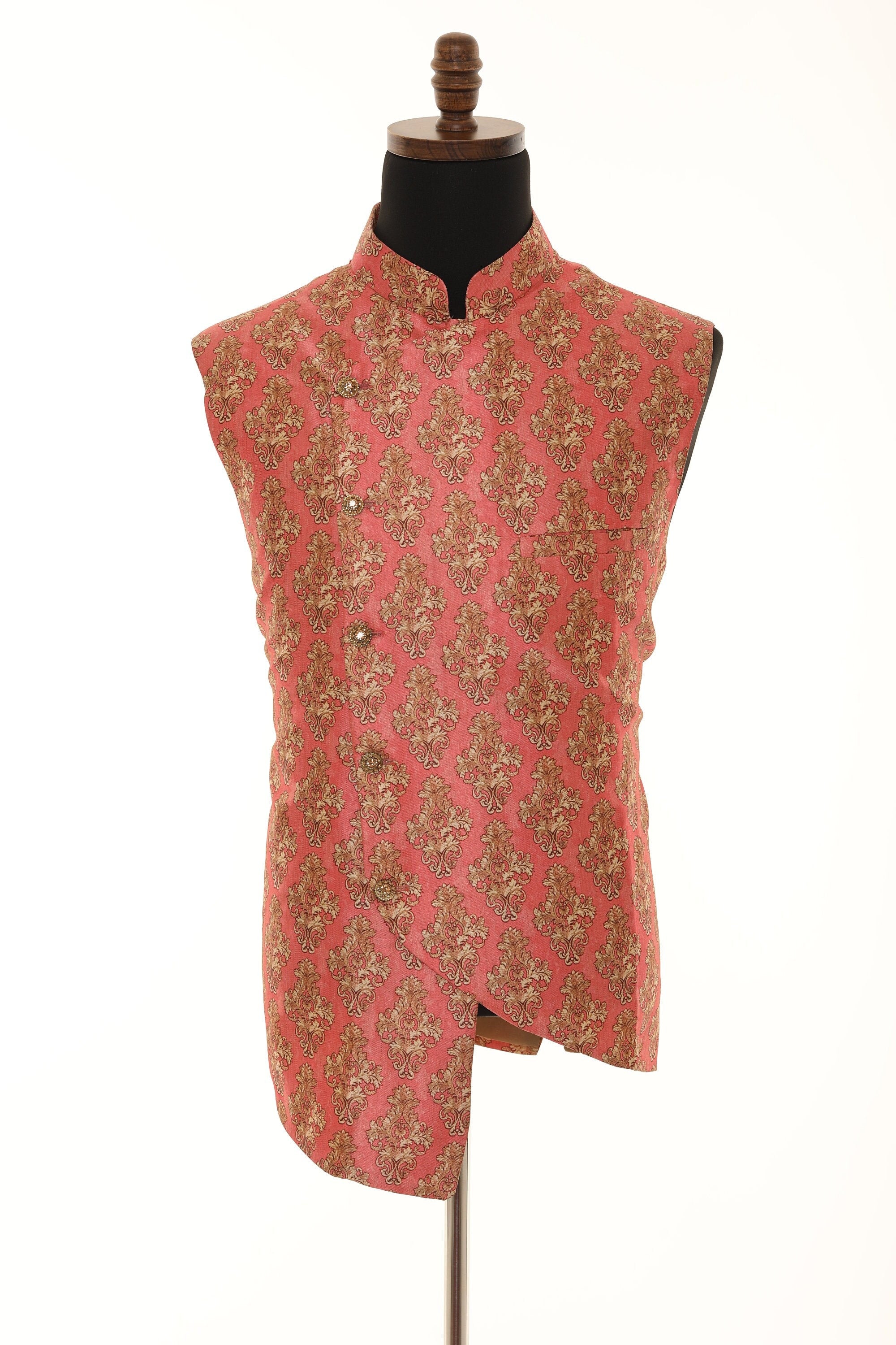 Men's Peach with with beige motifs Jacket