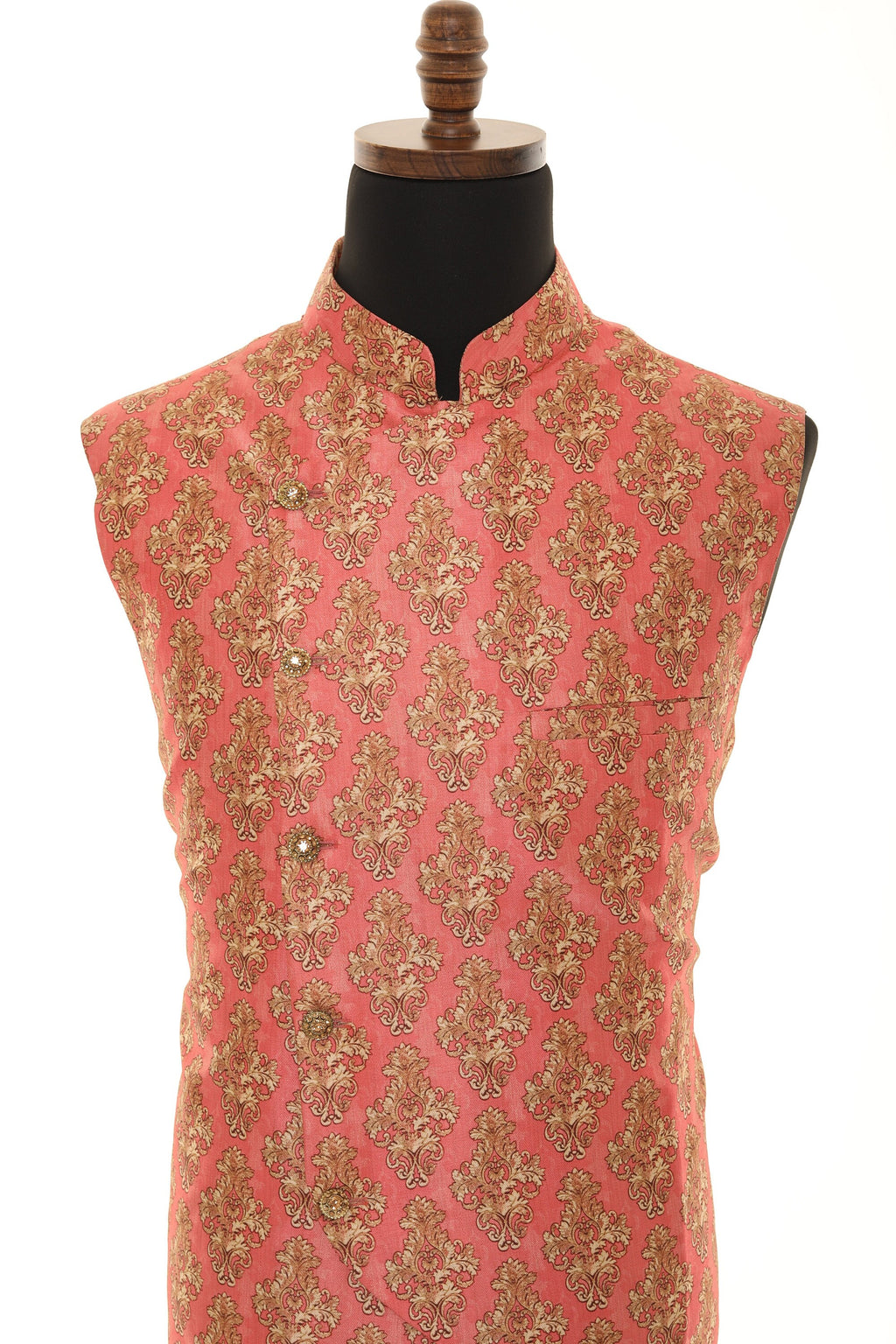 Men's Peach with with beige motifs Jacket