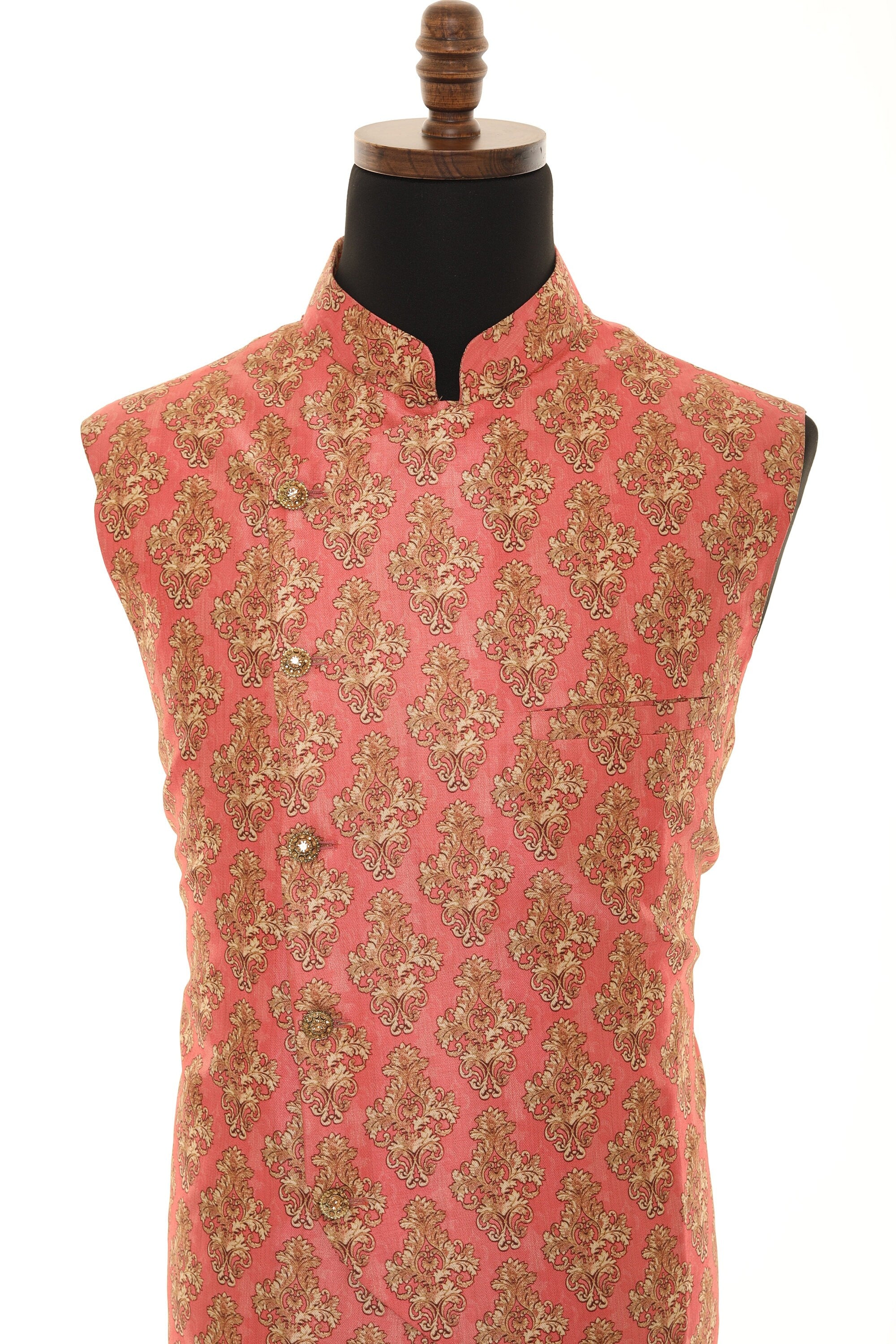 Men's Peach with with beige motifs Jacket