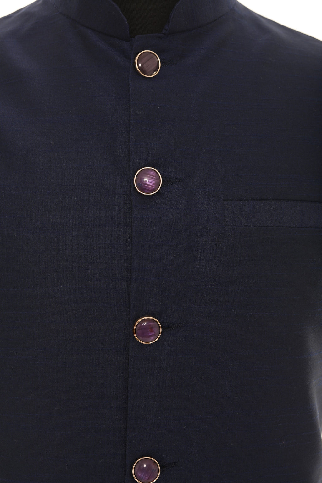 Men's Navy Blue Nehru Jacket, Sleeveless Jacket