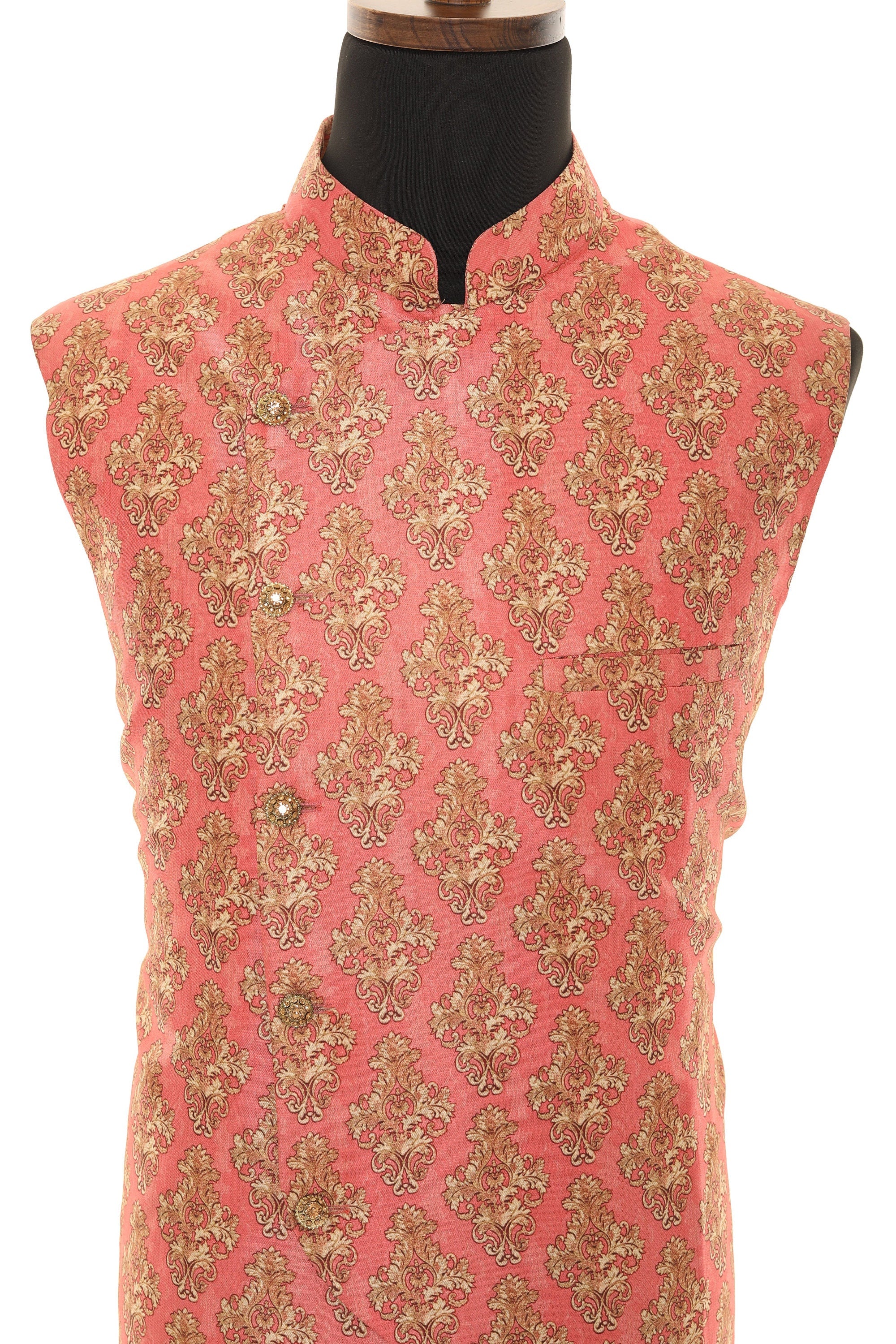 Men's Peach with with beige motifs Jacket