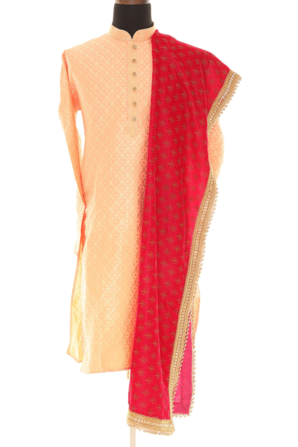 Unisex Indian Fancy Fuchsia Pink Velvet Shawl