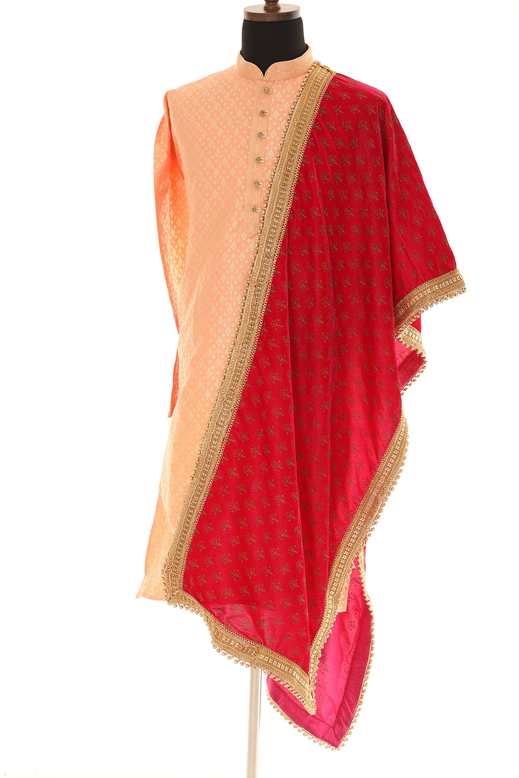 Unisex Indian Fancy Fuchsia Pink Velvet Shawl