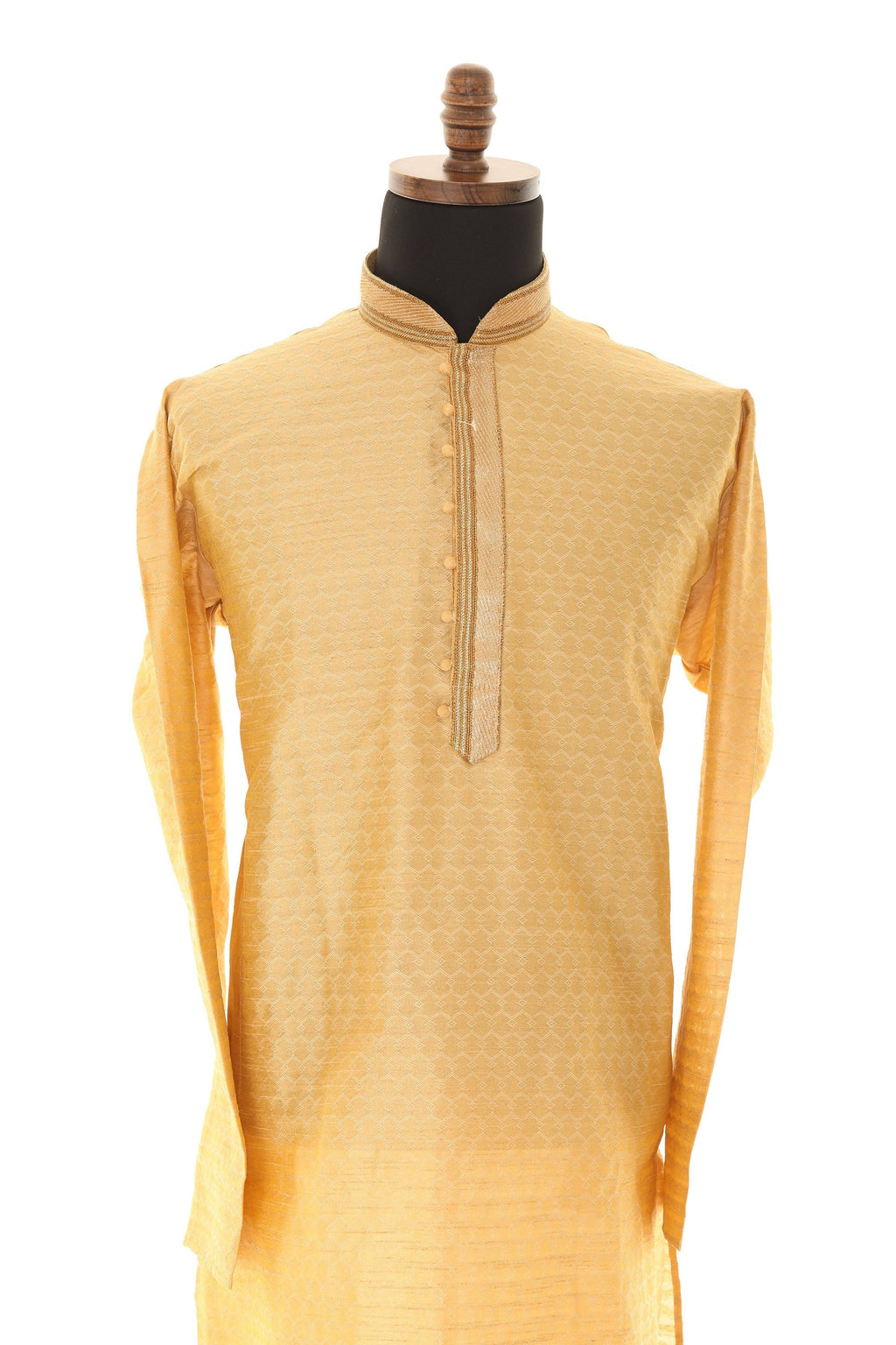 Men's Readymade Kurta Pajama In Golden Beige