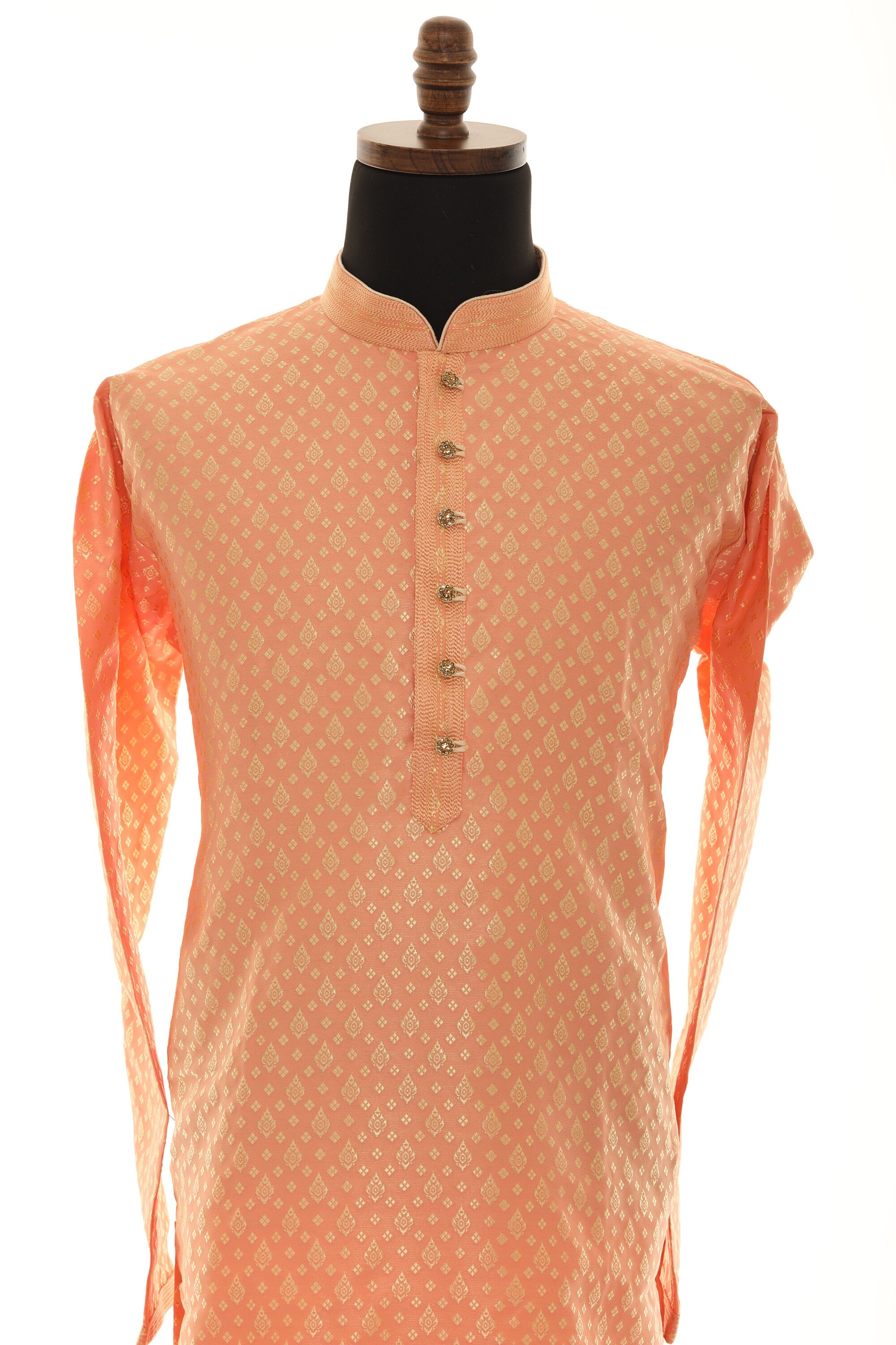Men's Readymade Kurta Pajama In Peach