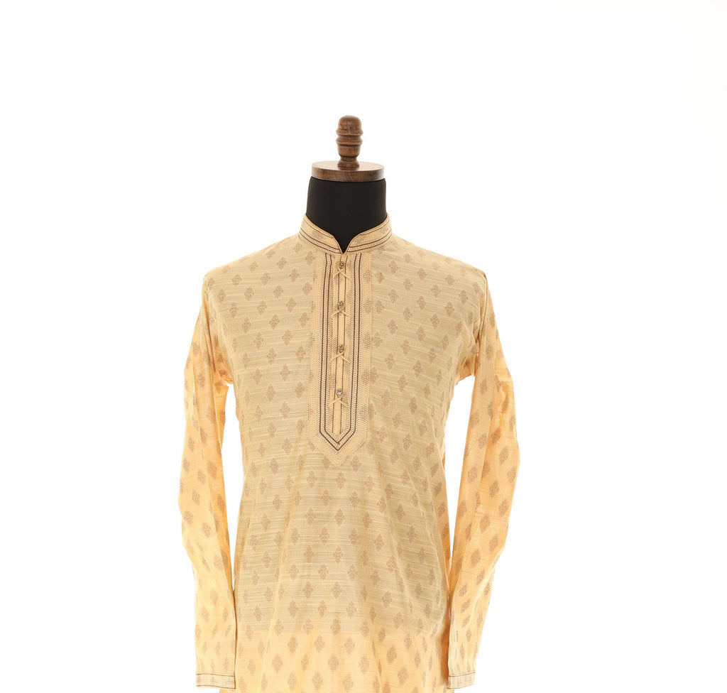 Men's Readymade Kurta Pajama In Beige
