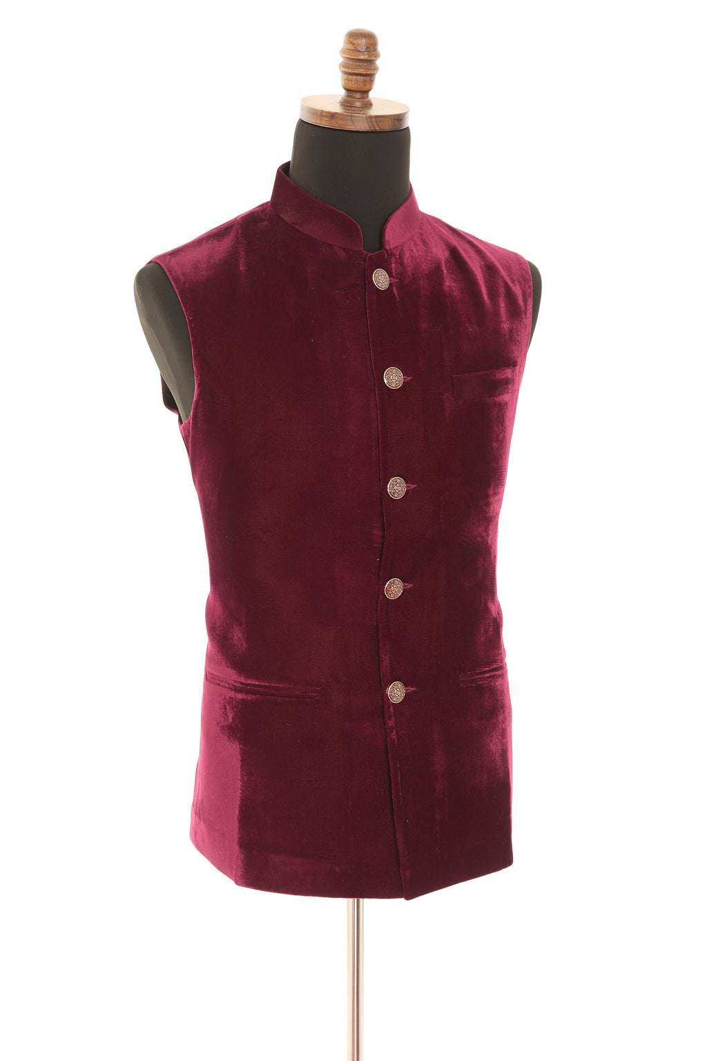Maroon Luxurious Velvet Nehru Men's Jacket