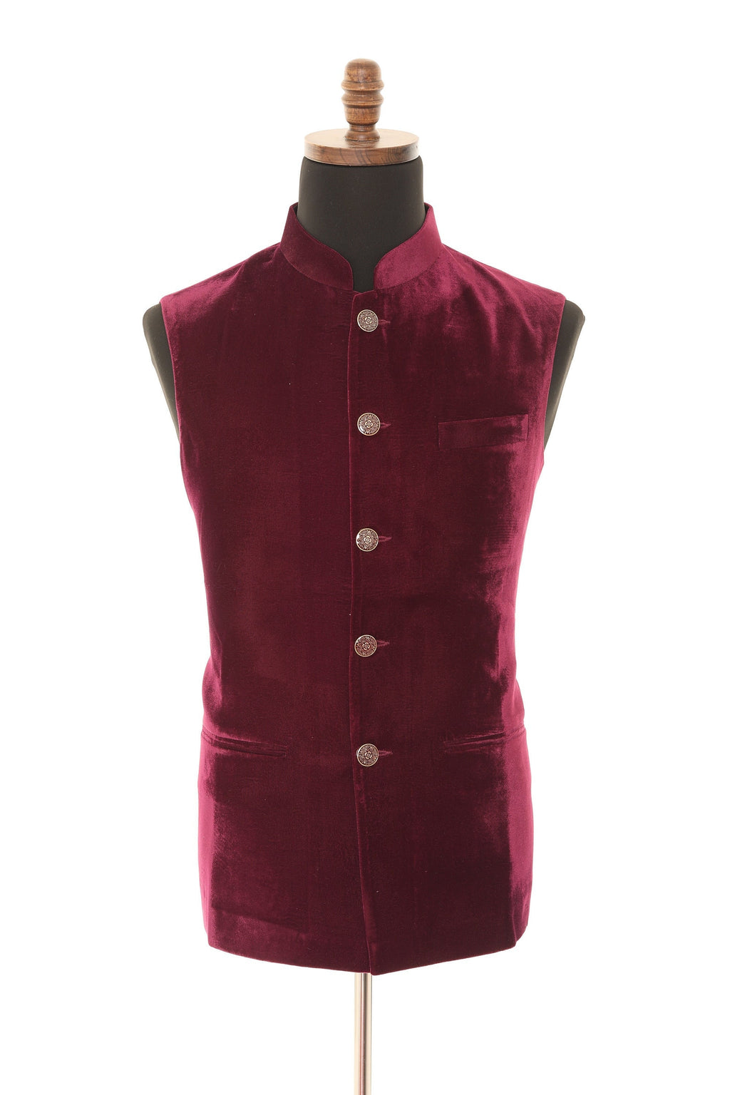 Maroon Luxurious Velvet Nehru Men's Jacket