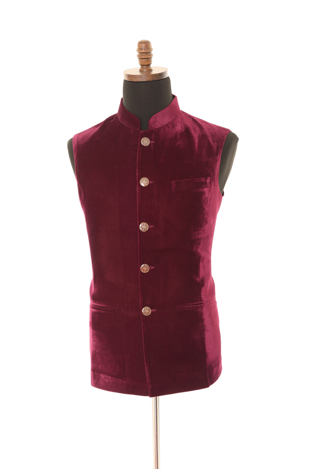 Maroon Luxurious Velvet Nehru Men's Jacket