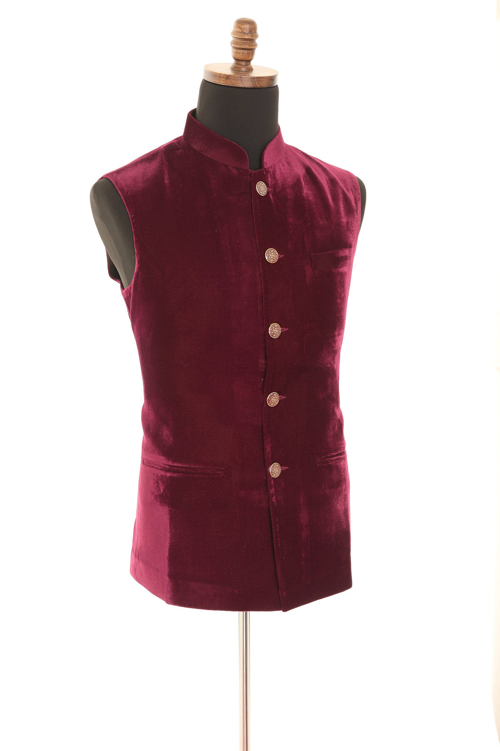 Maroon Luxurious Velvet Nehru Men's Jacket