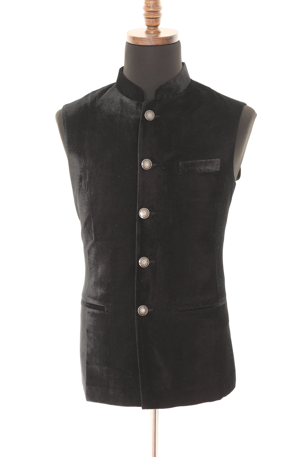 Black Luxurious Velvet Nehru Men's Jacket