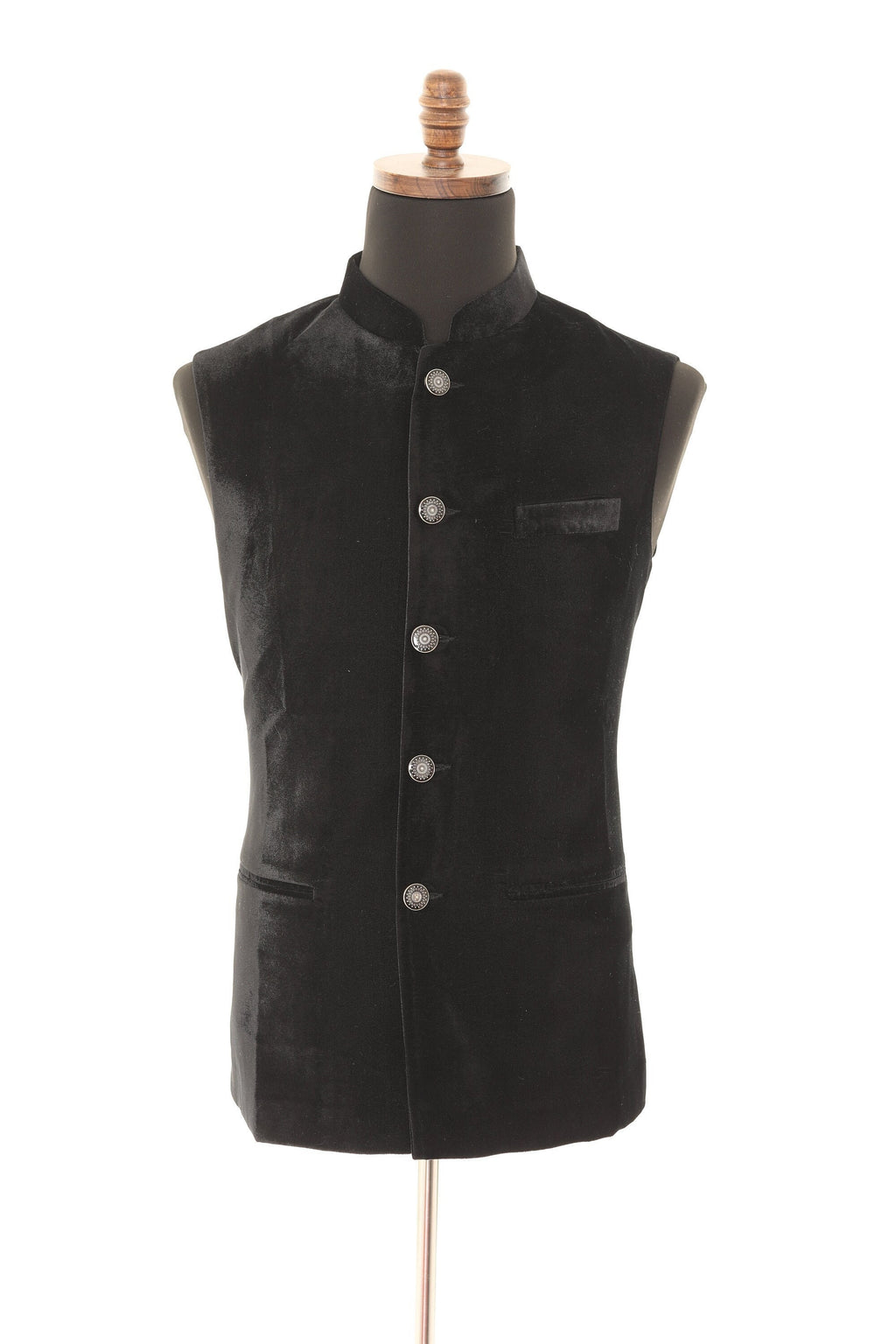 Black Luxurious Velvet Nehru Men's Jacket