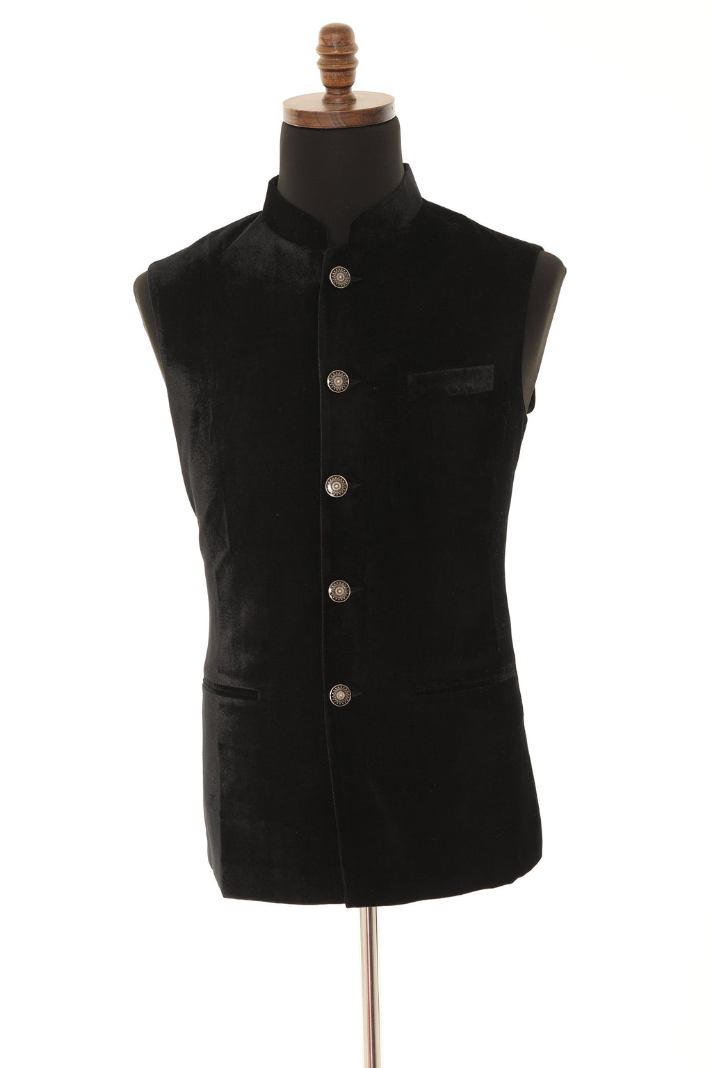 Black Luxurious Velvet Nehru Men's Jacket