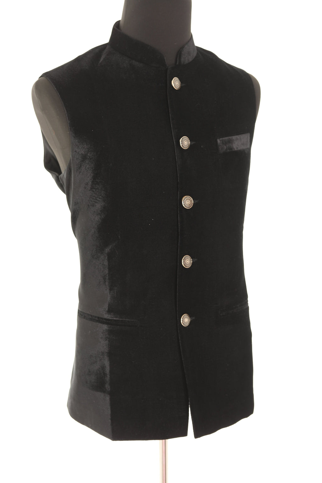Black Luxurious Velvet Nehru Men's Jacket