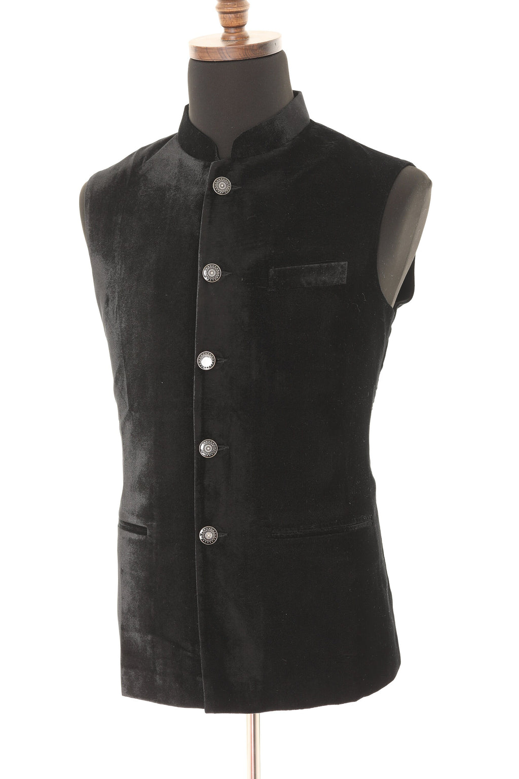 Black Luxurious Velvet Nehru Men's Jacket