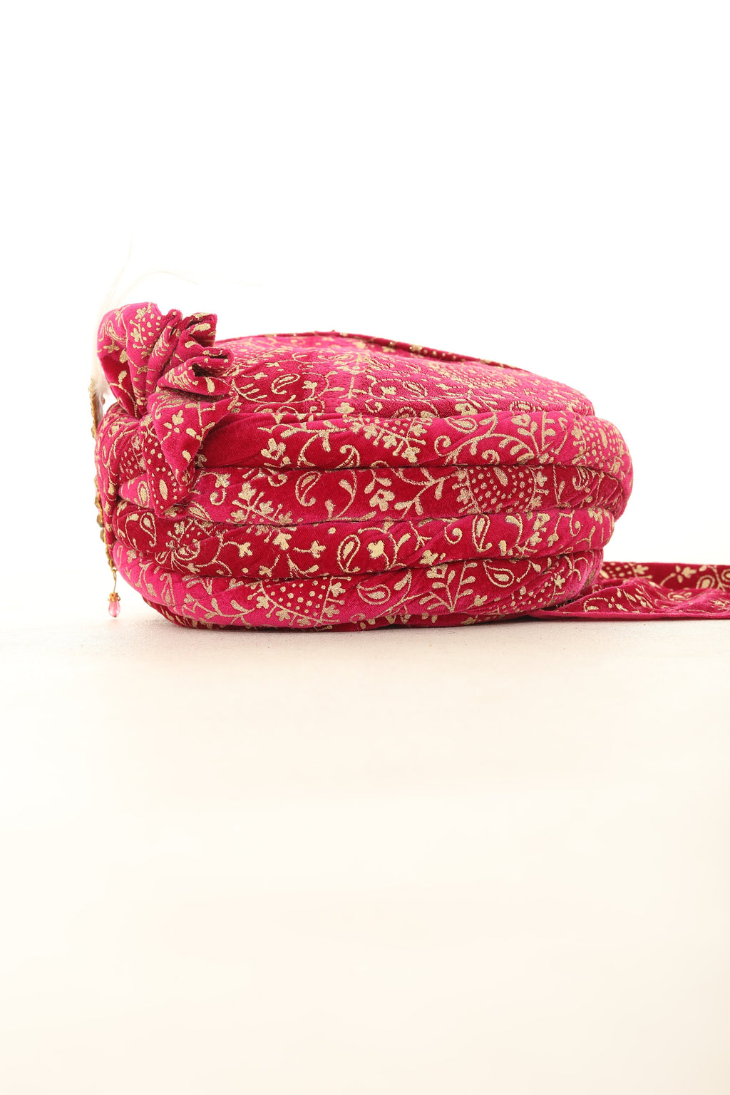 Fuchsia Velvet Groom Turban and Matching Velvet Scarves