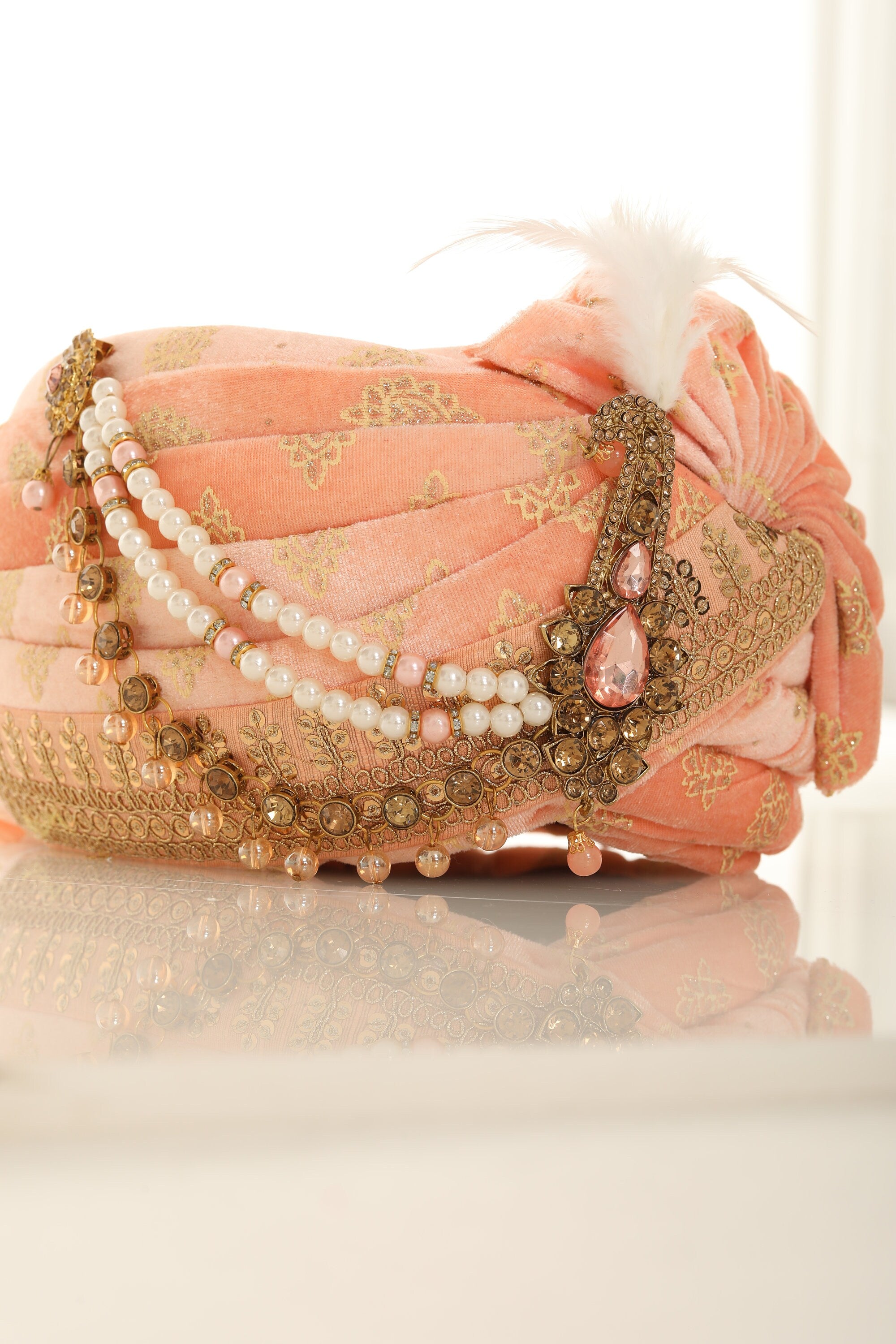 Velvet Groom Turban and Matching Velvet Scarves