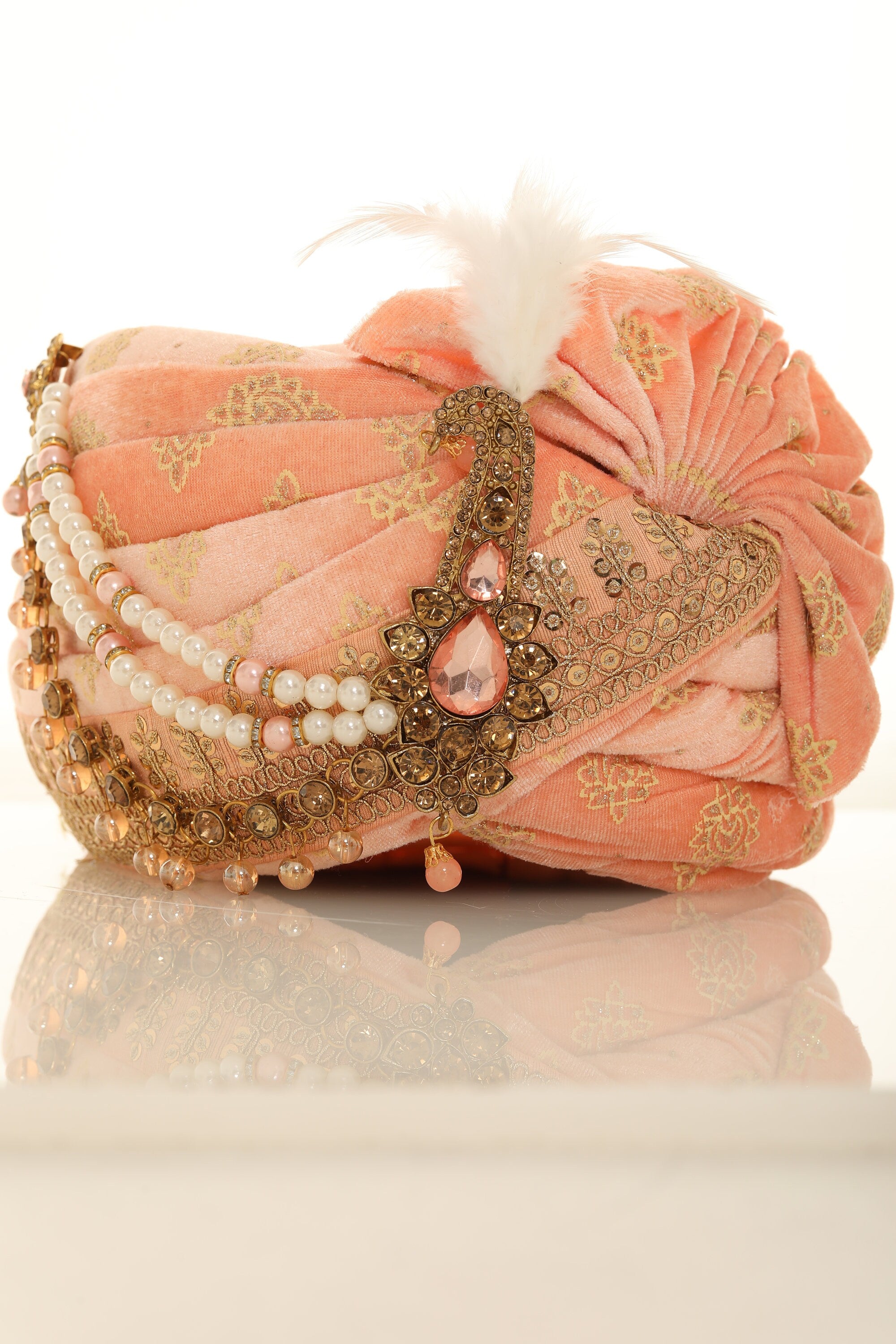 Velvet Groom Turban and Matching Velvet Scarves