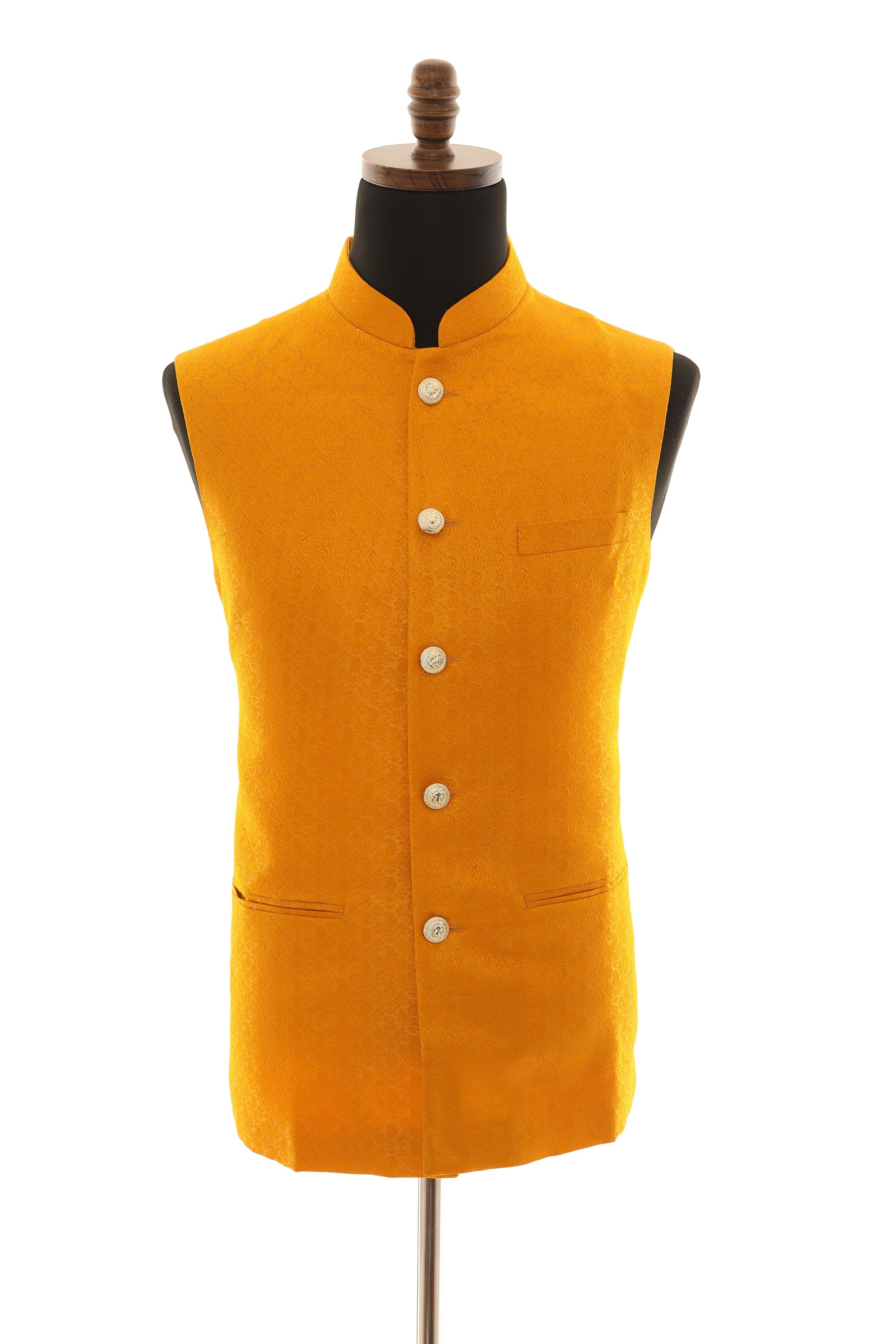 Elegant Dark Yellow Men's Nehru Jacket