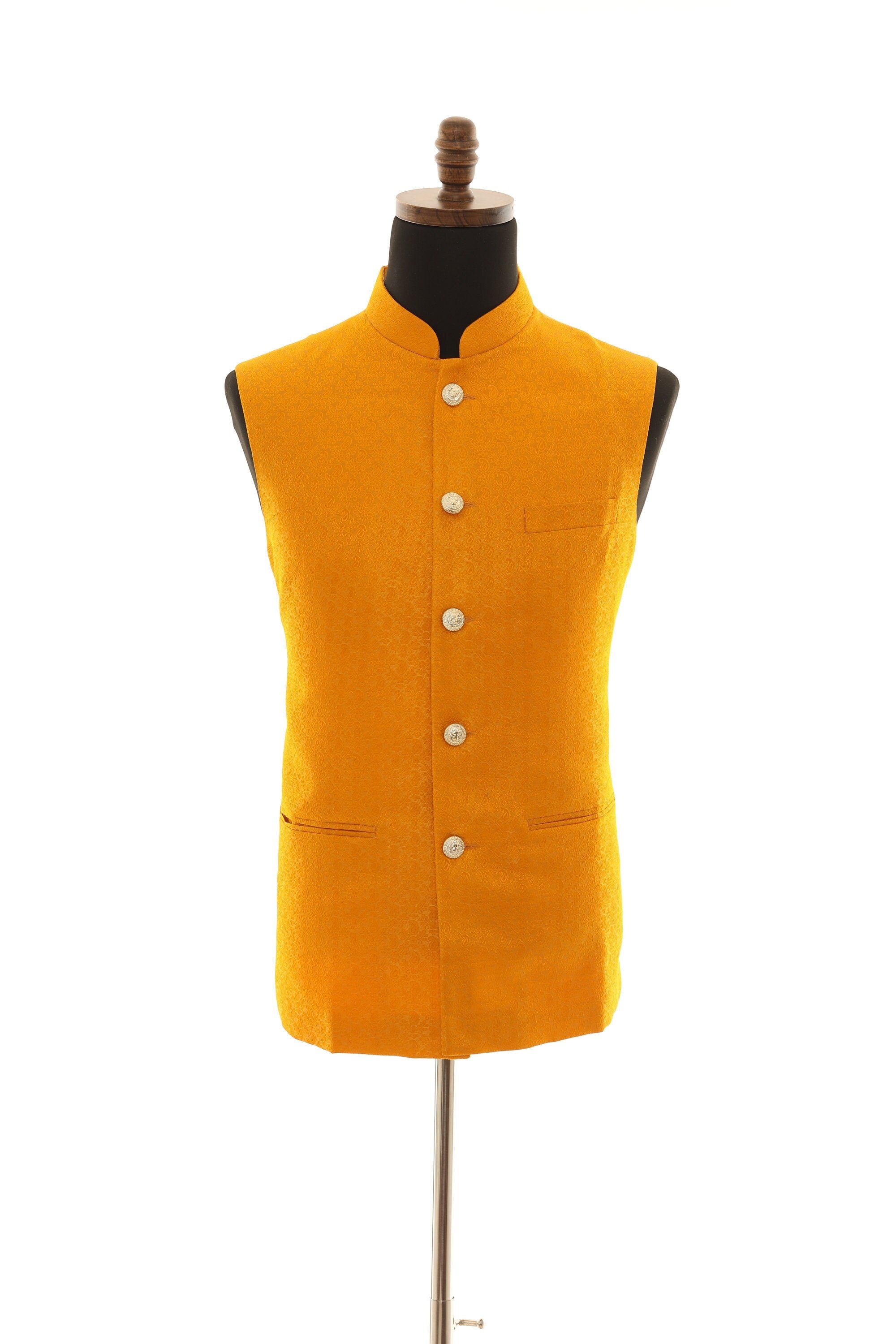 Elegant Dark Yellow Men's Nehru Jacket