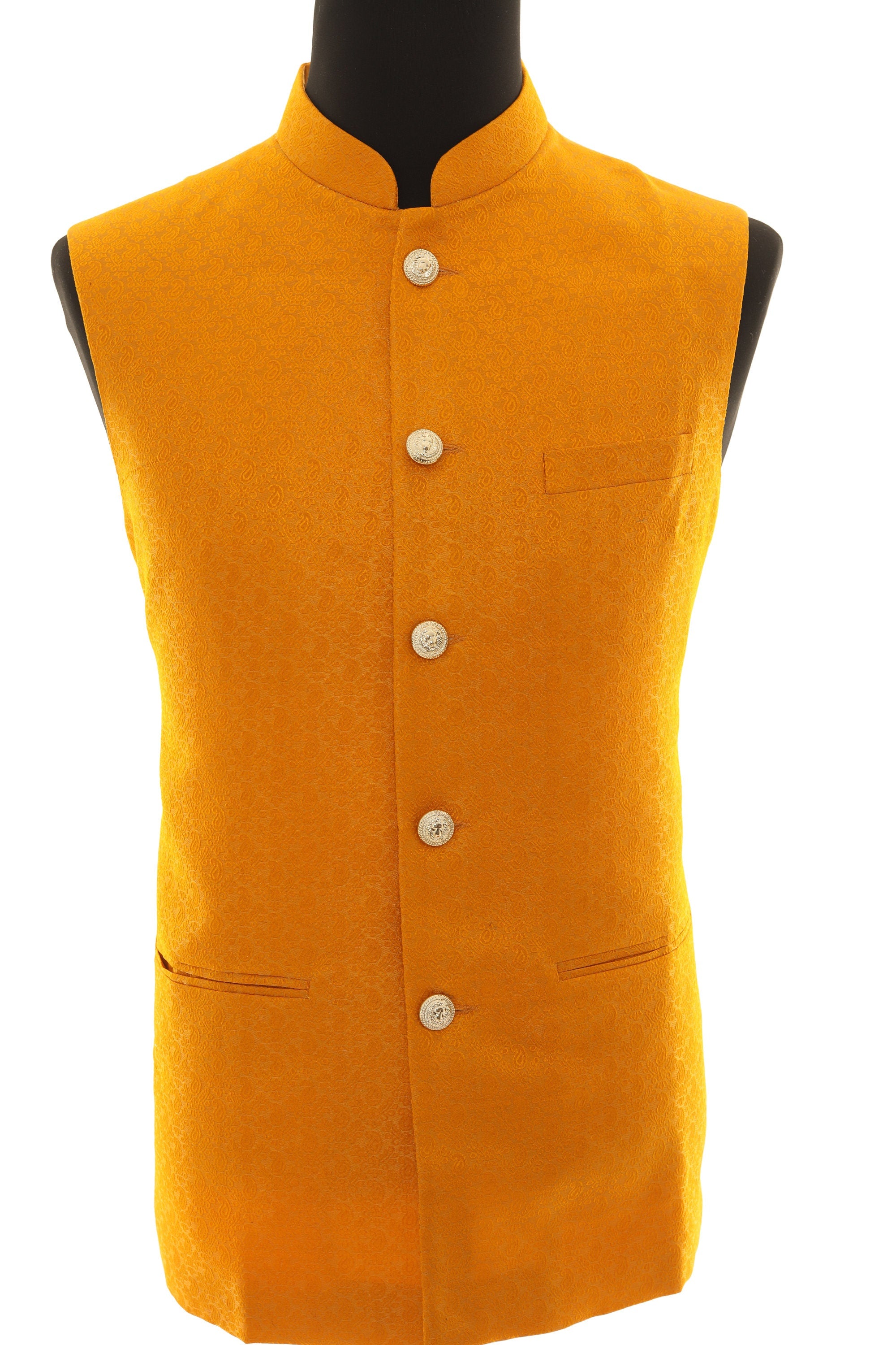 Elegant Dark Yellow Men's Nehru Jacket