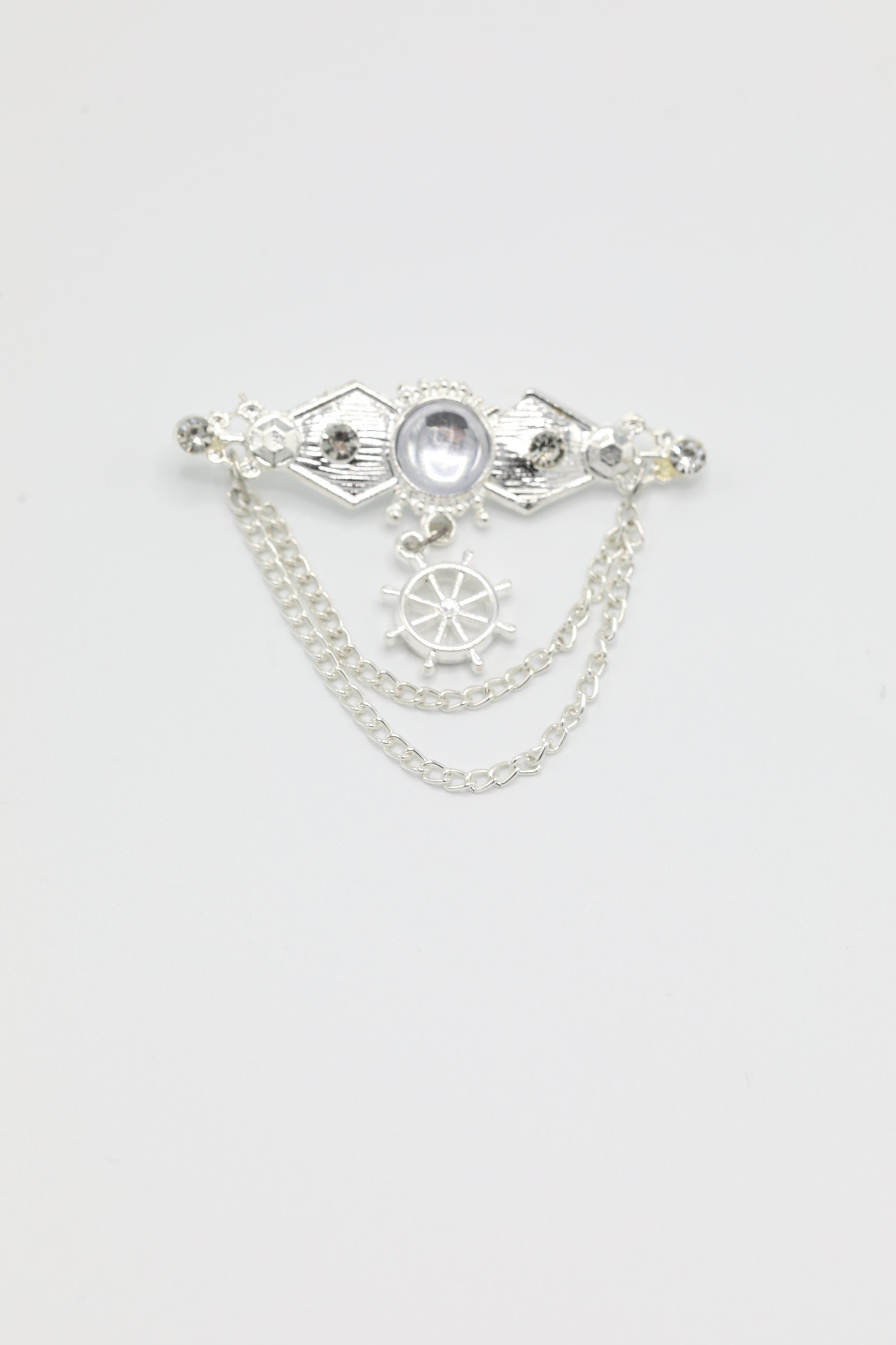 Regal Elegance: Men's Silver Brooch for Jackets and Sherwanis
