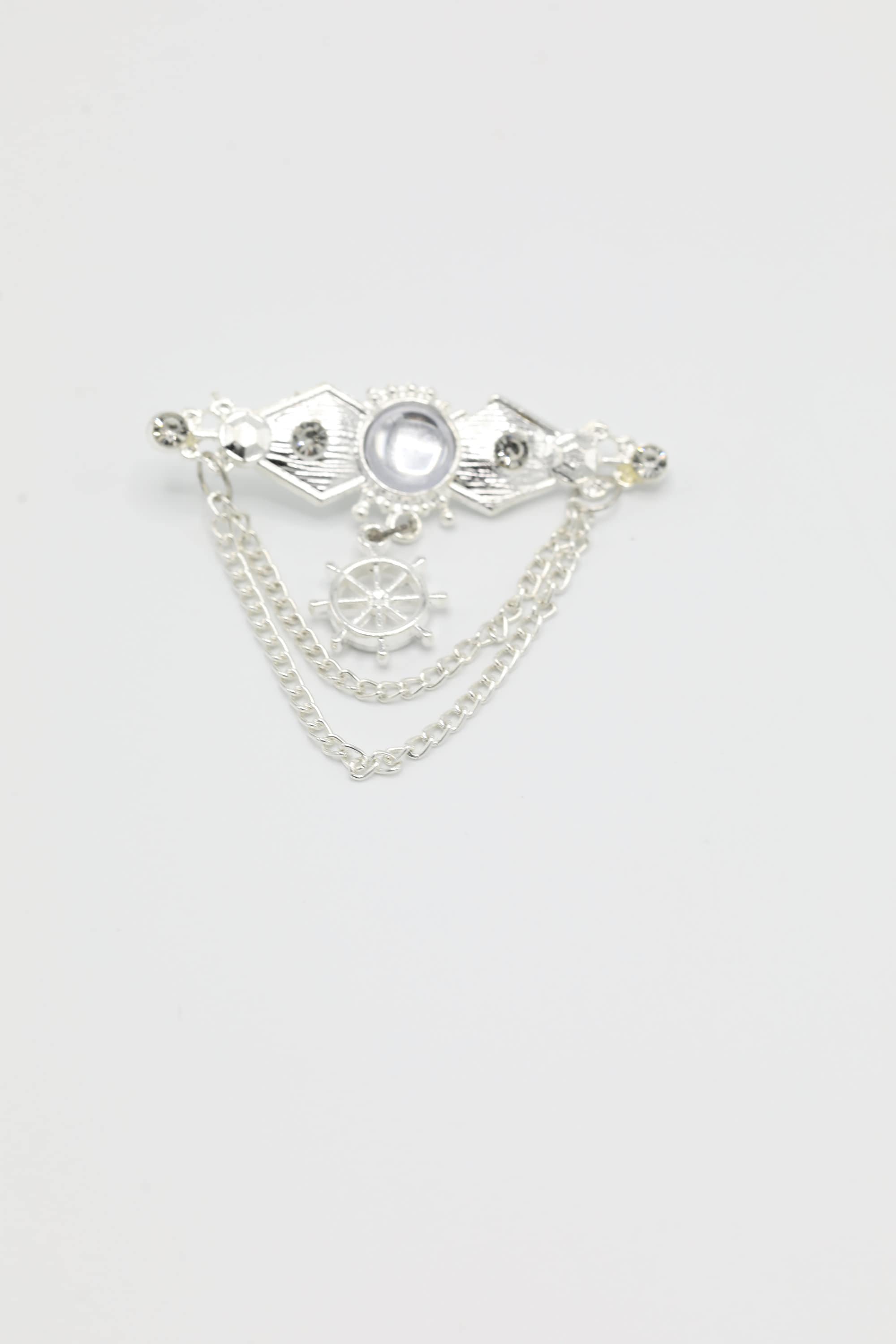 Regal Elegance: Men's Silver Brooch for Jackets and Sherwanis