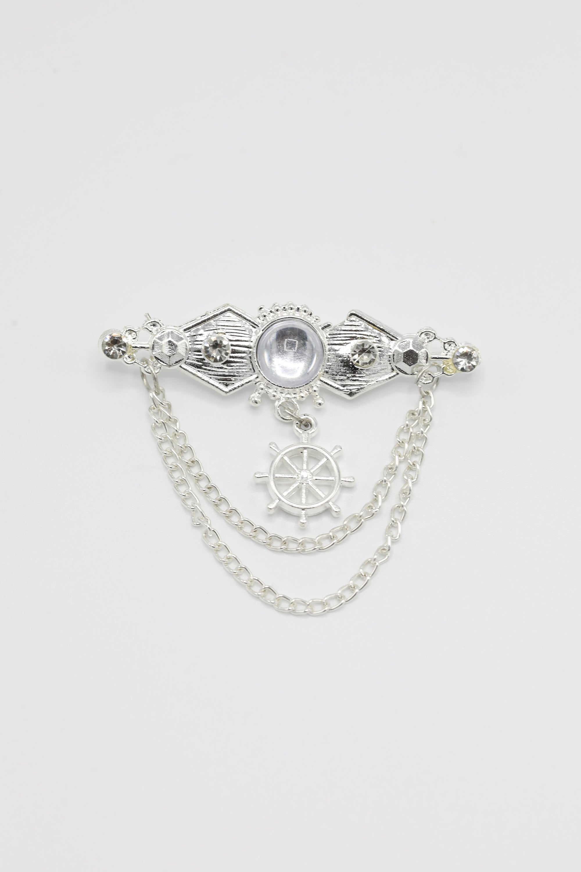 Regal Elegance: Men's Silver Brooch for Jackets and Sherwanis