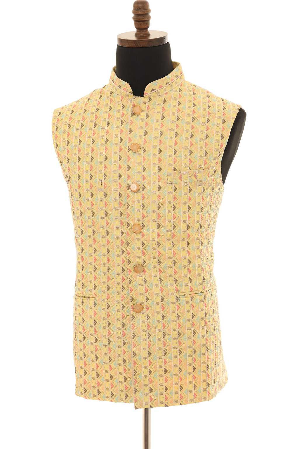 Mens Yellow Nehru Jacket
