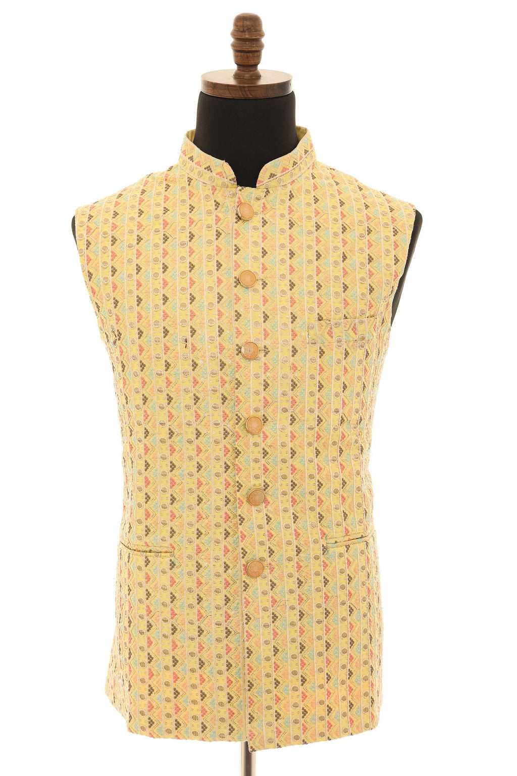 Mens Yellow Nehru Jacket