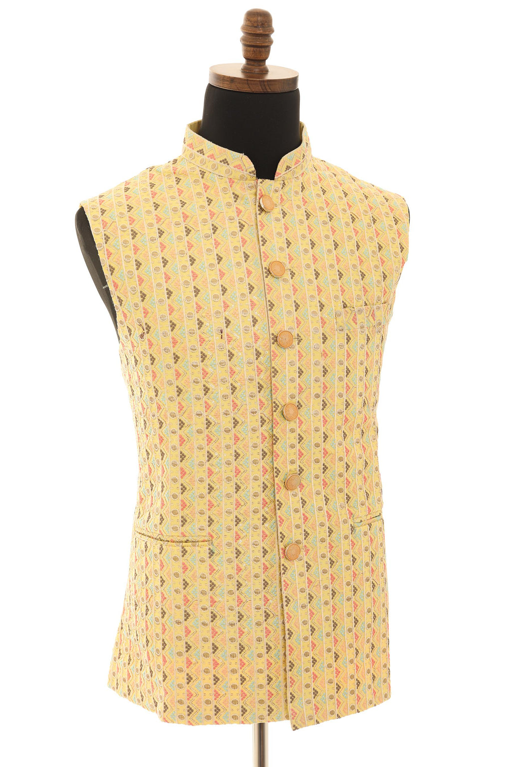 Mens Yellow Nehru Jacket