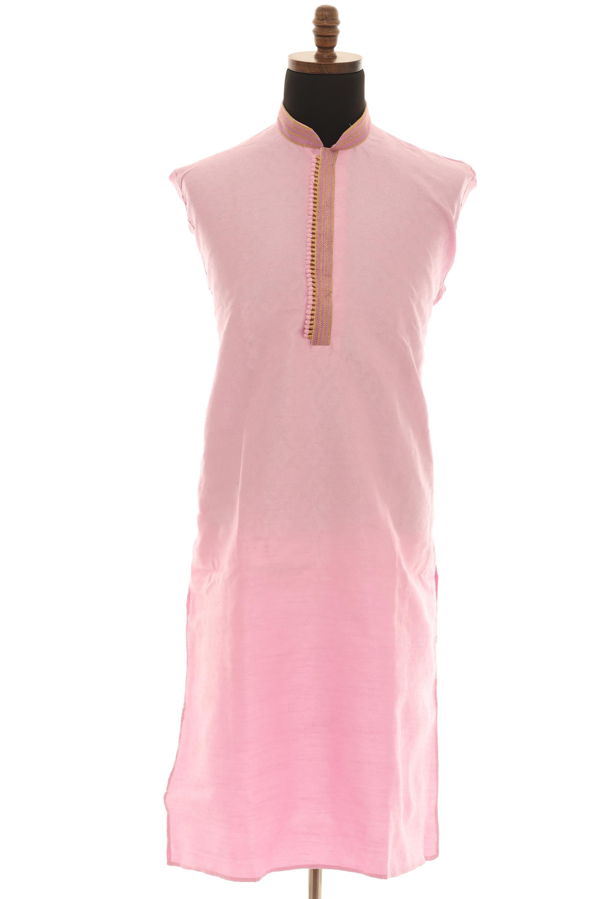Men's Light Pink Kurta Pajama: Elegant Wedding Festive Wear