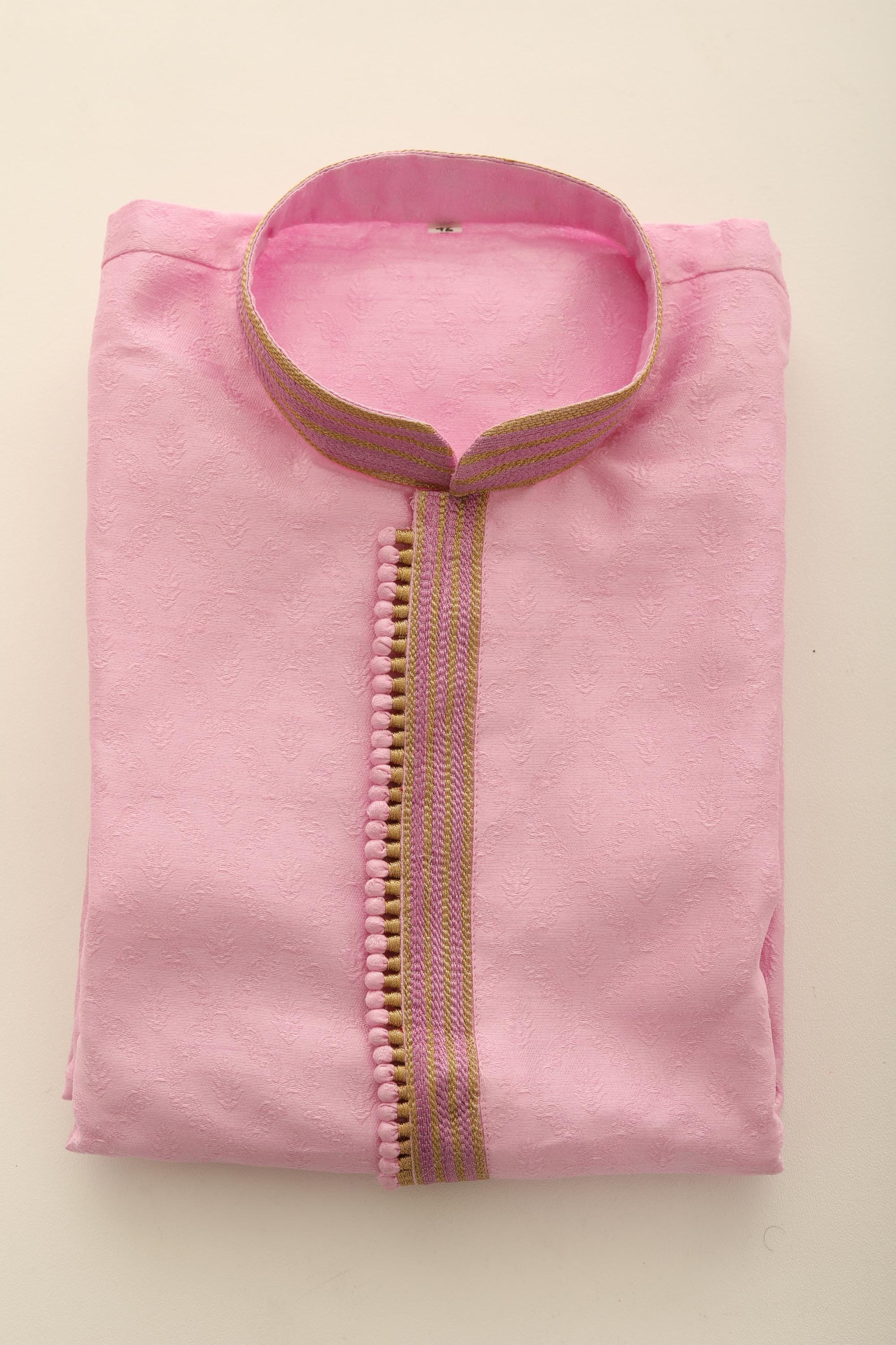 Men's Light Pink Kurta Pajama: Elegant Wedding Festive Wear
