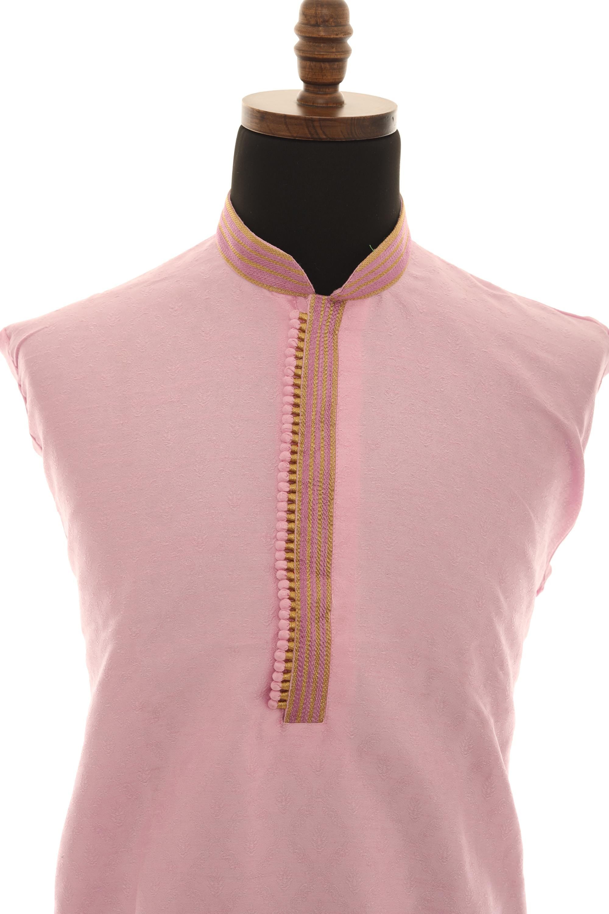 Men's Light Pink Kurta Pajama: Elegant Wedding Festive Wear