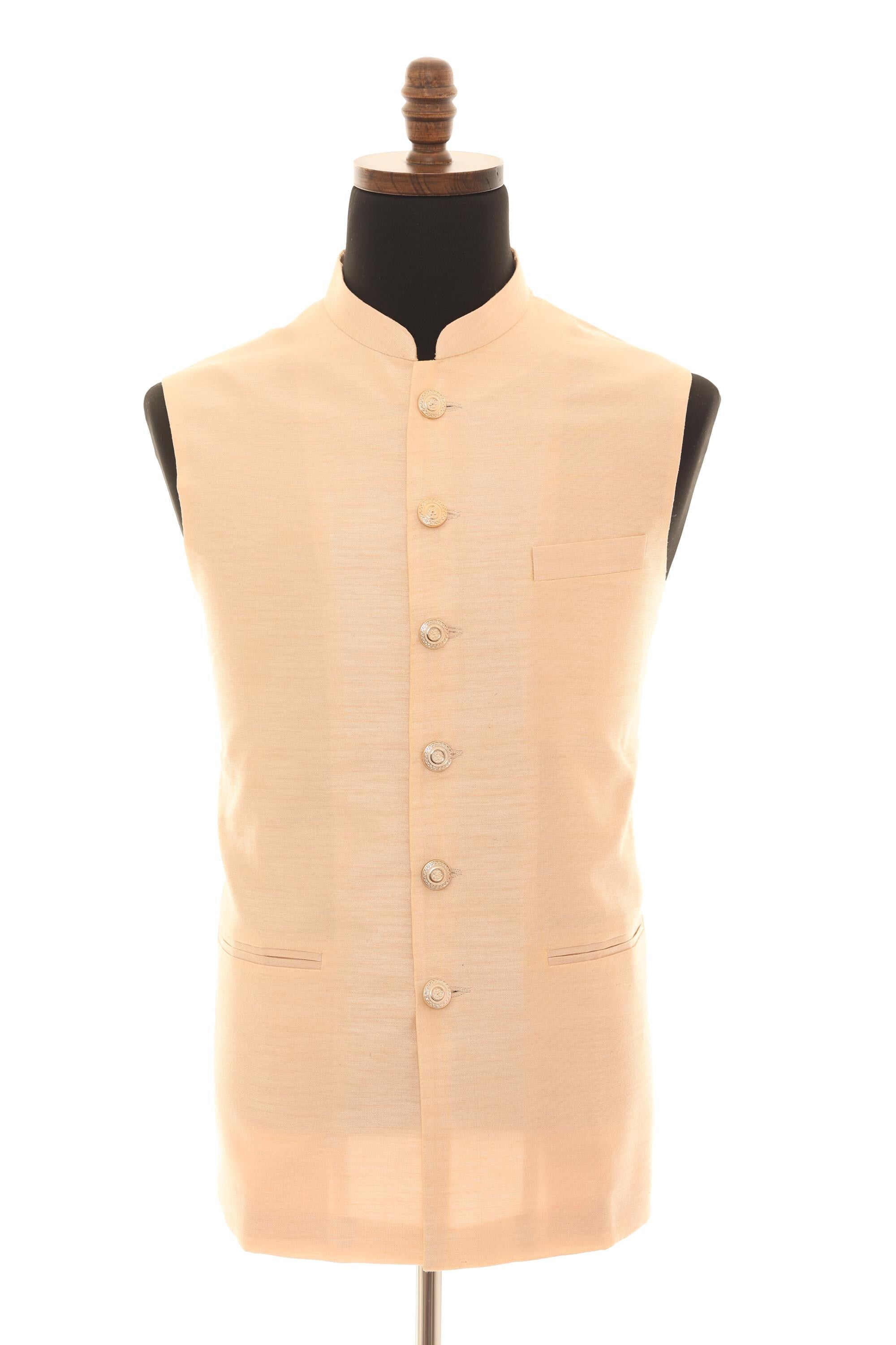 Mens Classic Beige Nehru Jacket