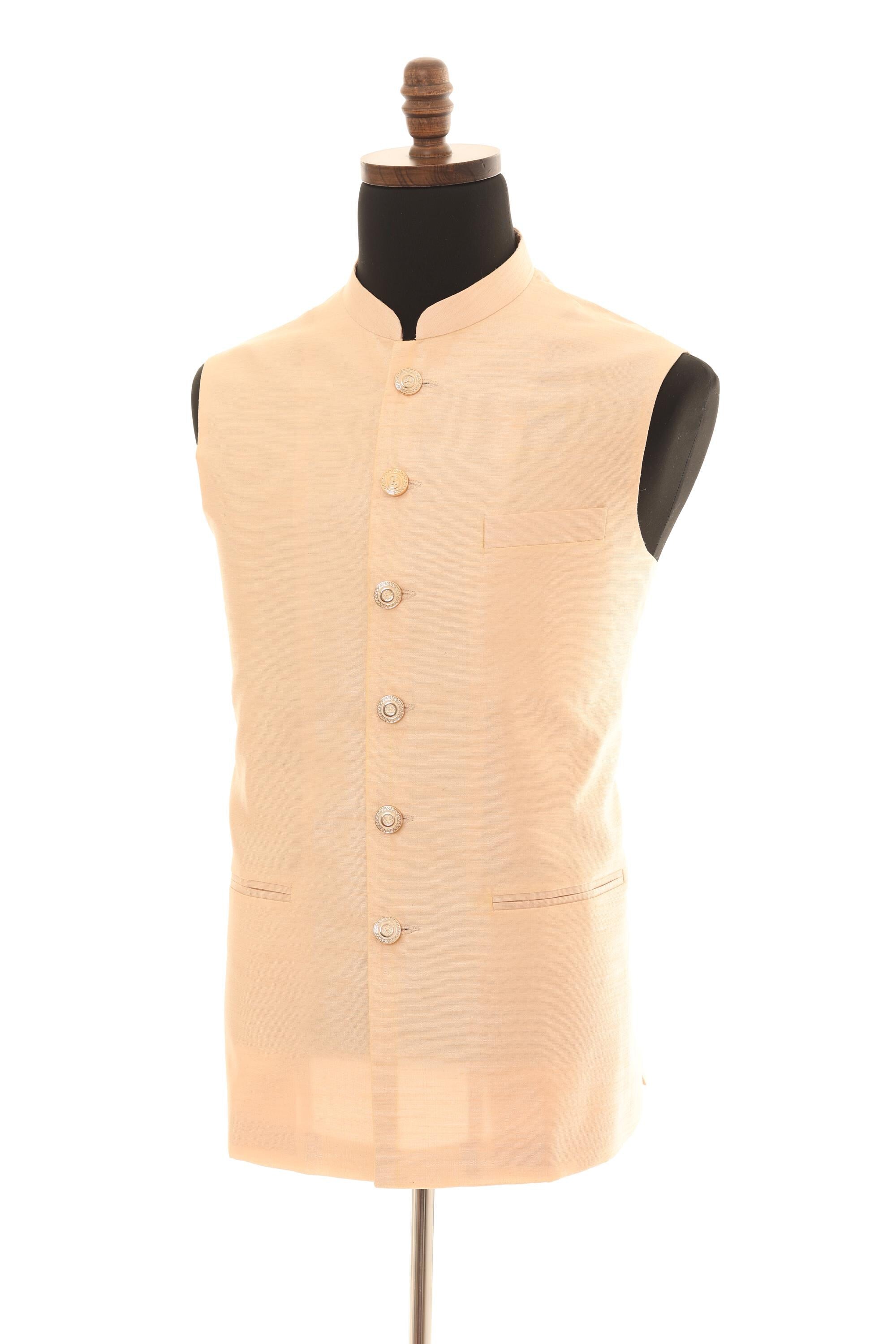 Mens Classic Beige Nehru Jacket