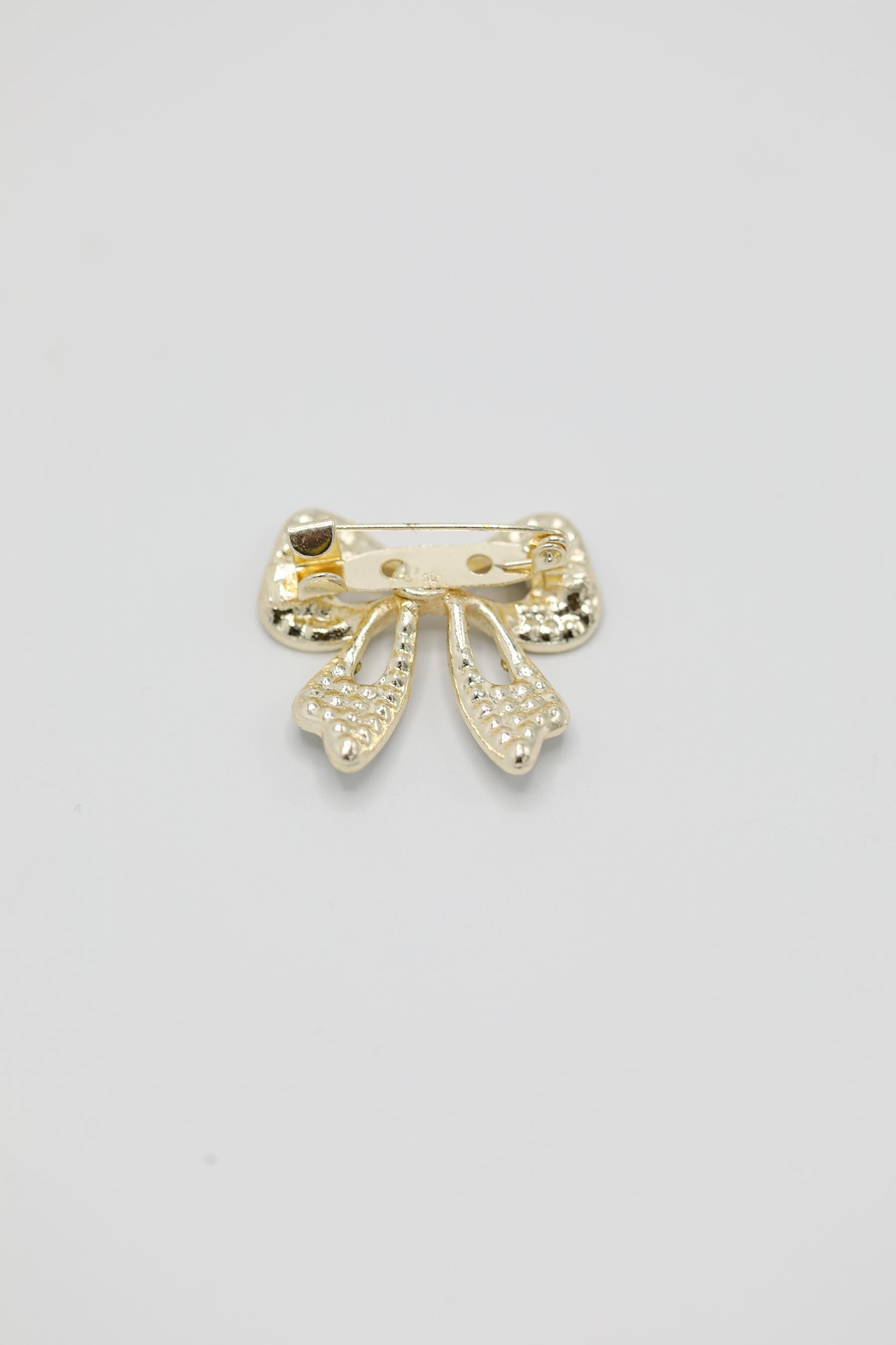 Gold Tone Rhinestone Brooch Pin for Men