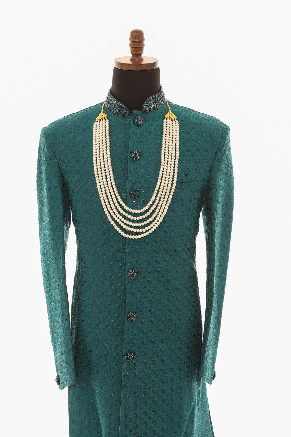 Men White Moti Necklace – Classic Pearl Mala for Traditional Wear