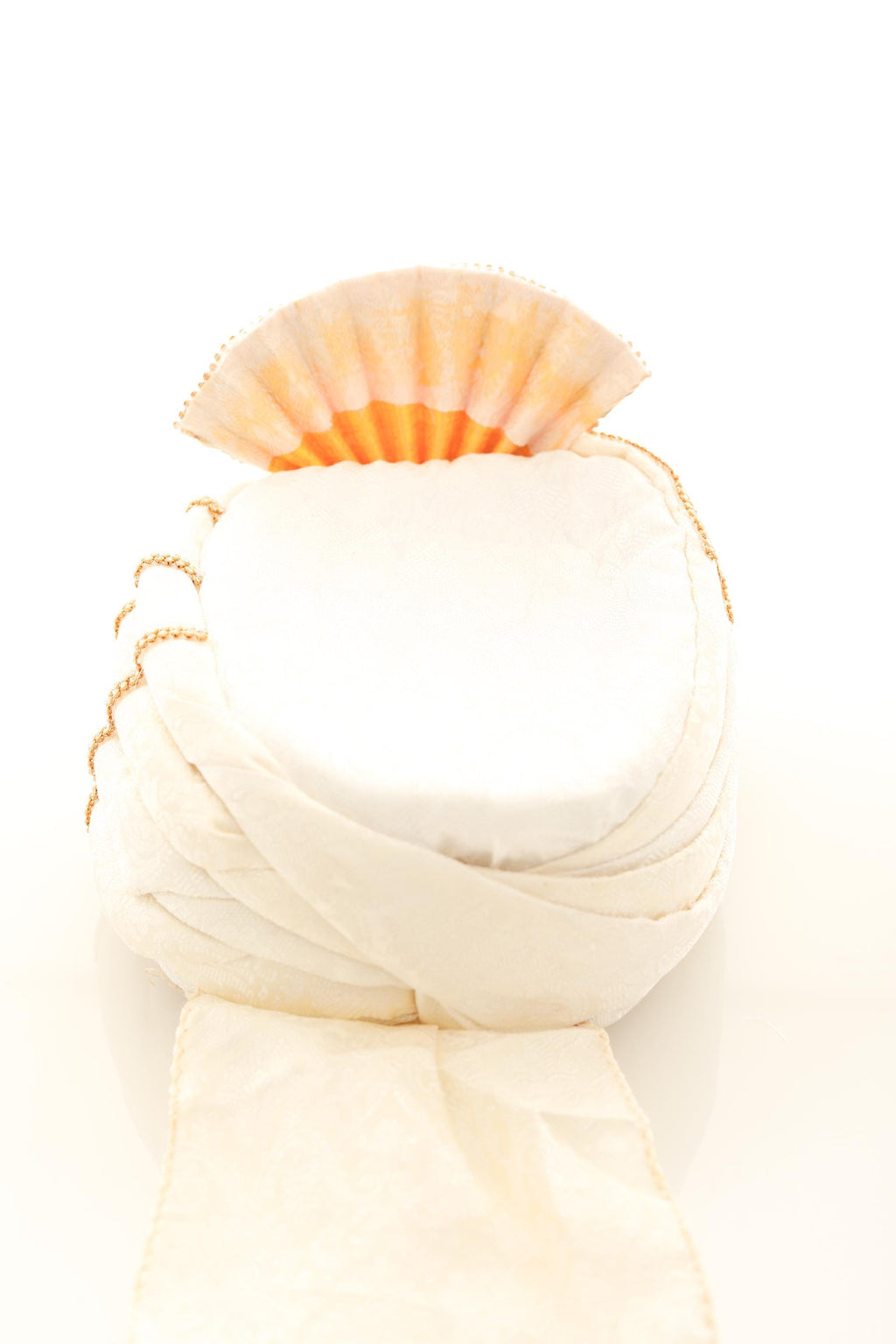 White Groom Turban Self Jacquard Lightweight Safa