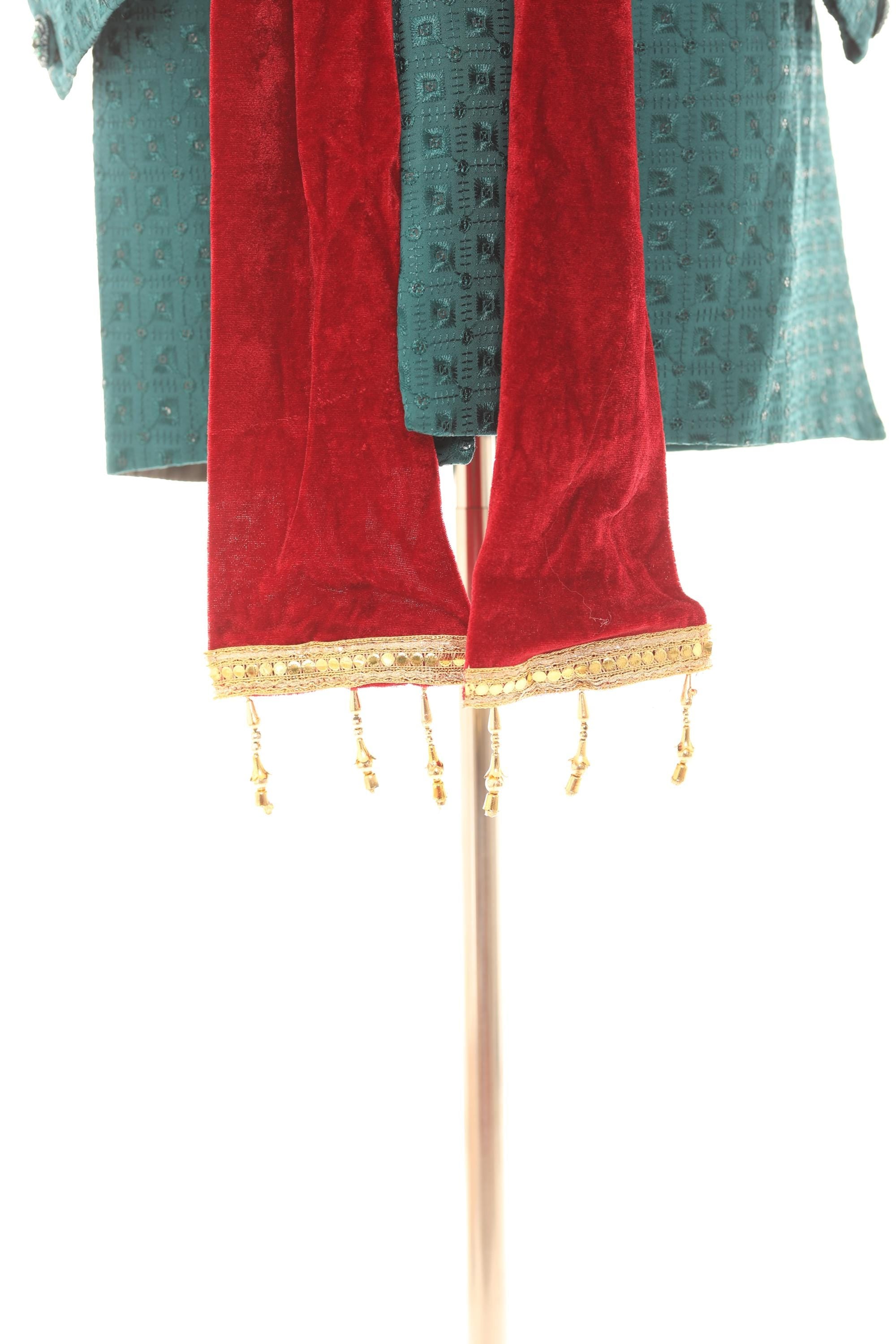 Men's Velvet Wedding Stole | Maroon Groom Scarf for Sherwani & Ethnic Wear